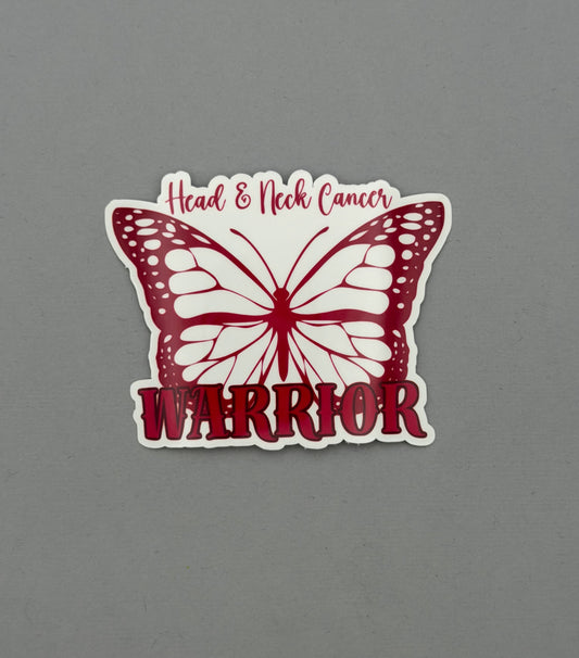 Head & Neck Cancer Warrior Butterfly Sticker