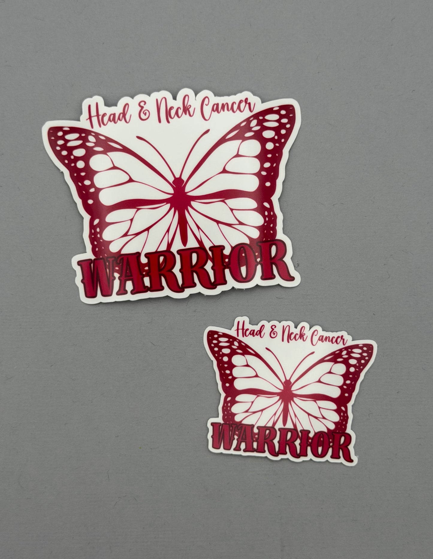 Head & Neck Cancer Warrior Butterfly Sticker
