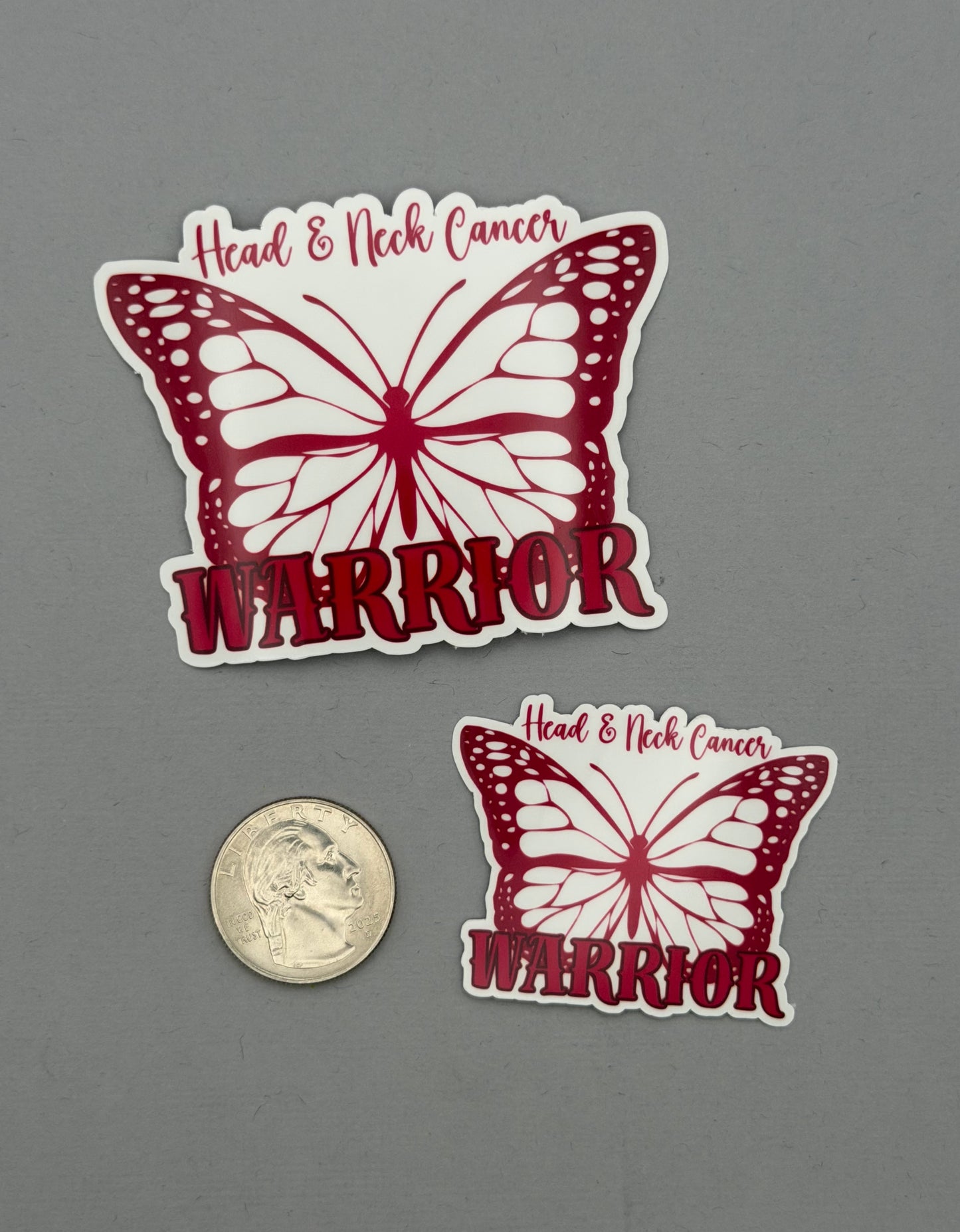 Head & Neck Cancer Warrior Butterfly Sticker