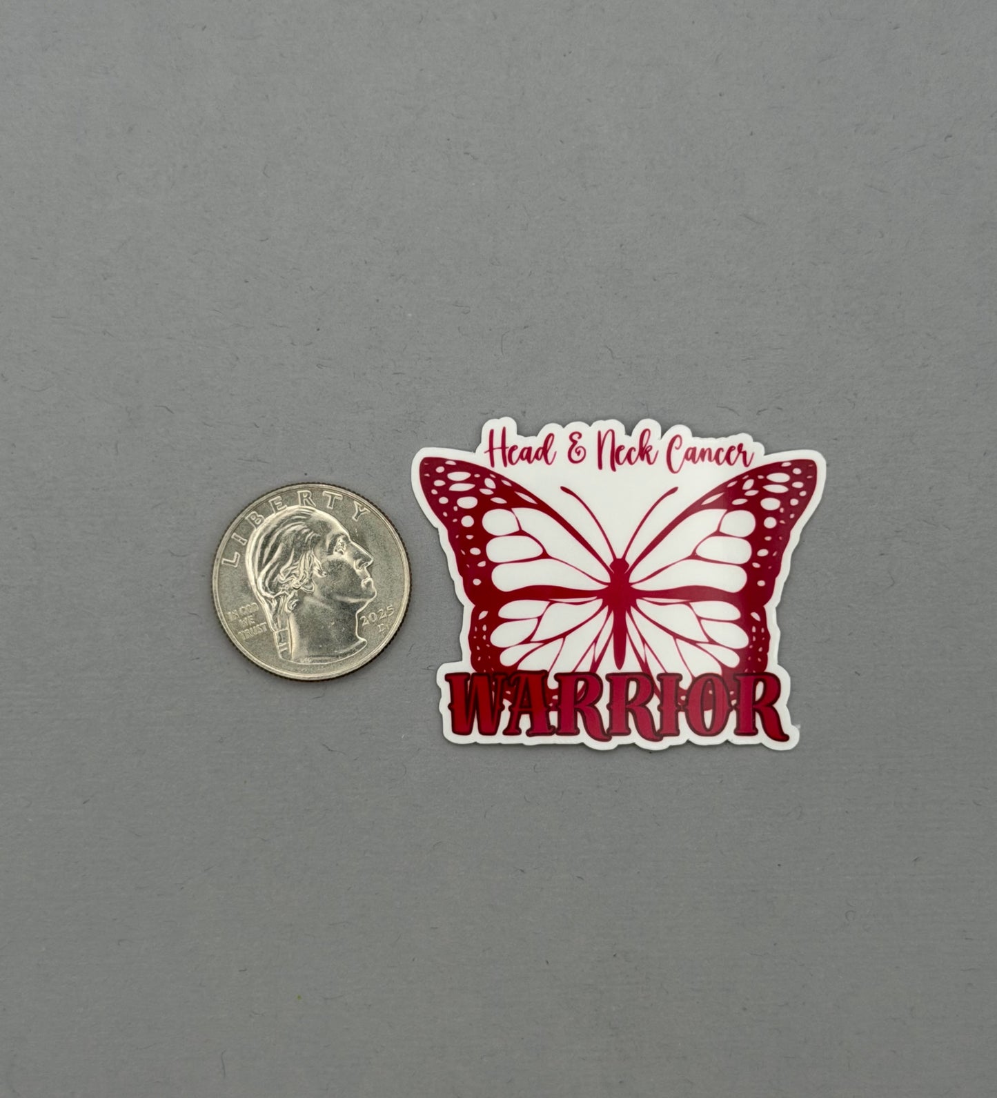 Head & Neck Cancer Warrior Butterfly Sticker