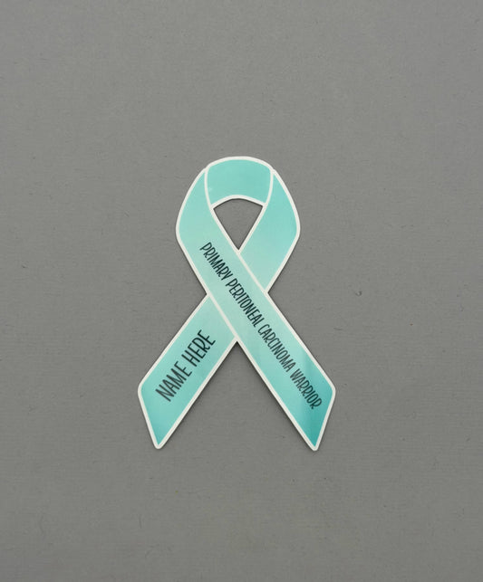 Primary Peritoneal Carcinoma Warrior Custom Ribbon Sticker