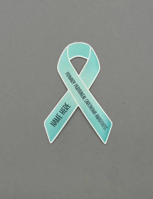 Primary Peritoneal Carcinoma Awareness Custom Ribbon Sticker
