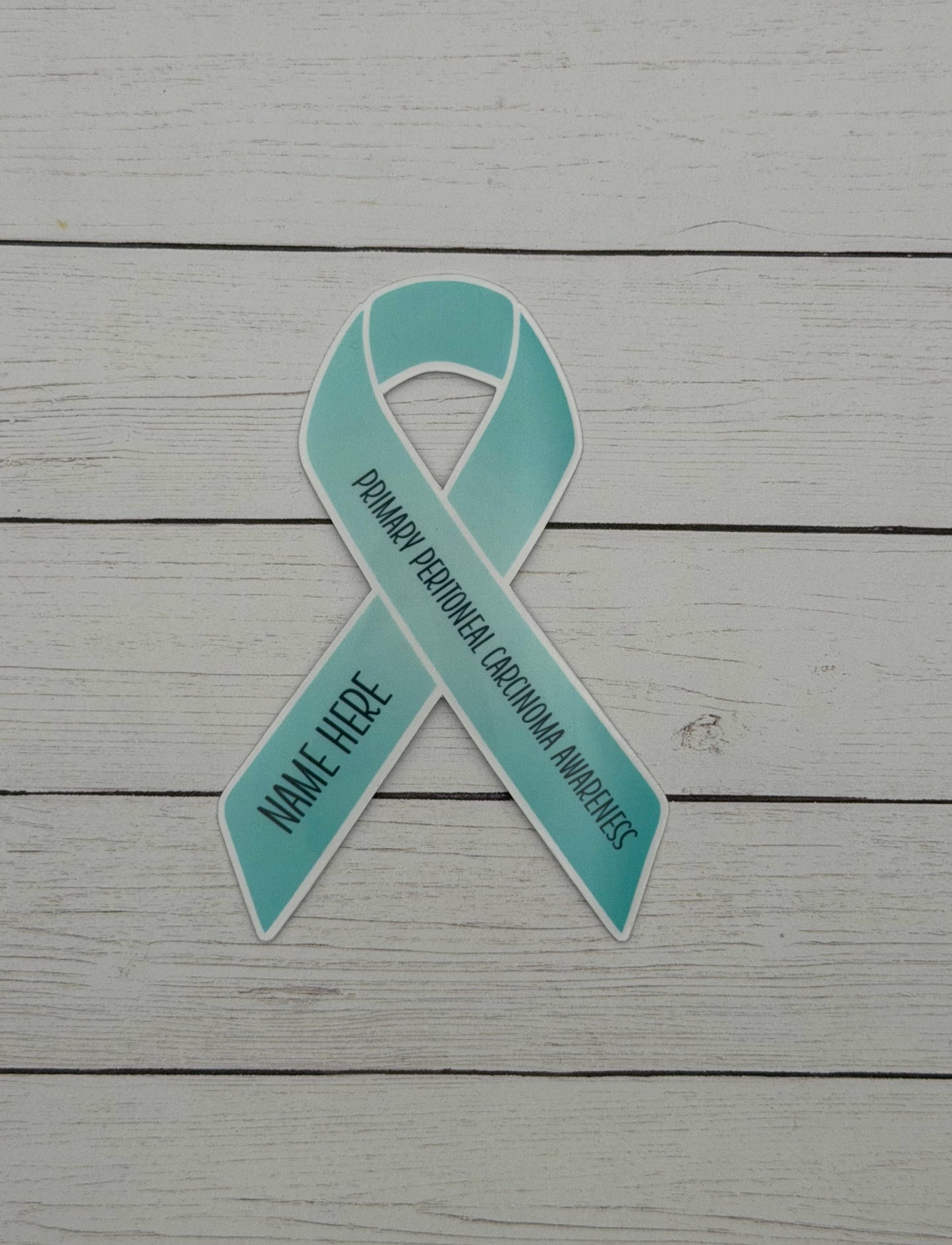 Primary Peritoneal Carcinoma Awareness Custom Ribbon Sticker