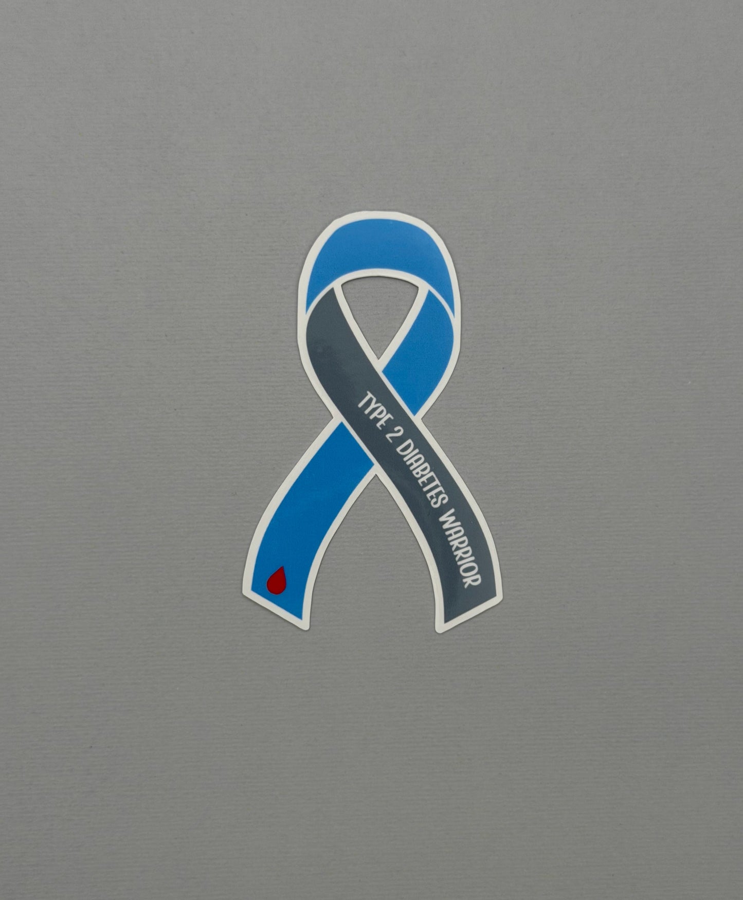 Type 2 Diabetes Warrior Ribbon Sticker or Magnet