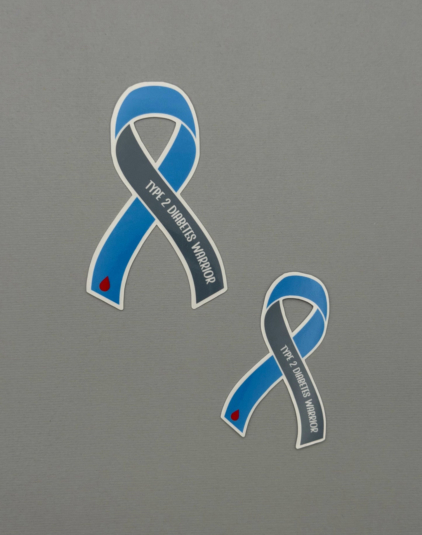 Type 2 Diabetes Warrior Ribbon Sticker or Magnet