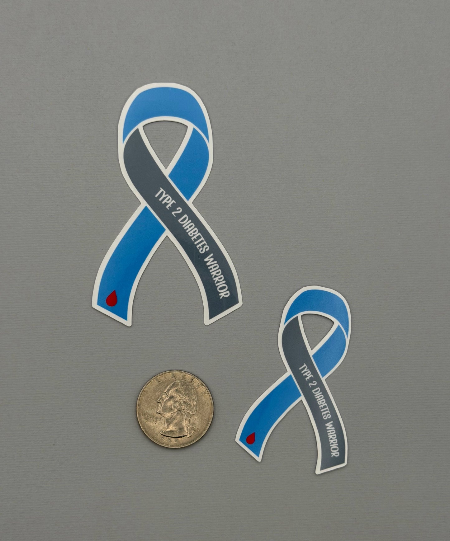 Type 2 Diabetes Warrior Ribbon Sticker or Magnet