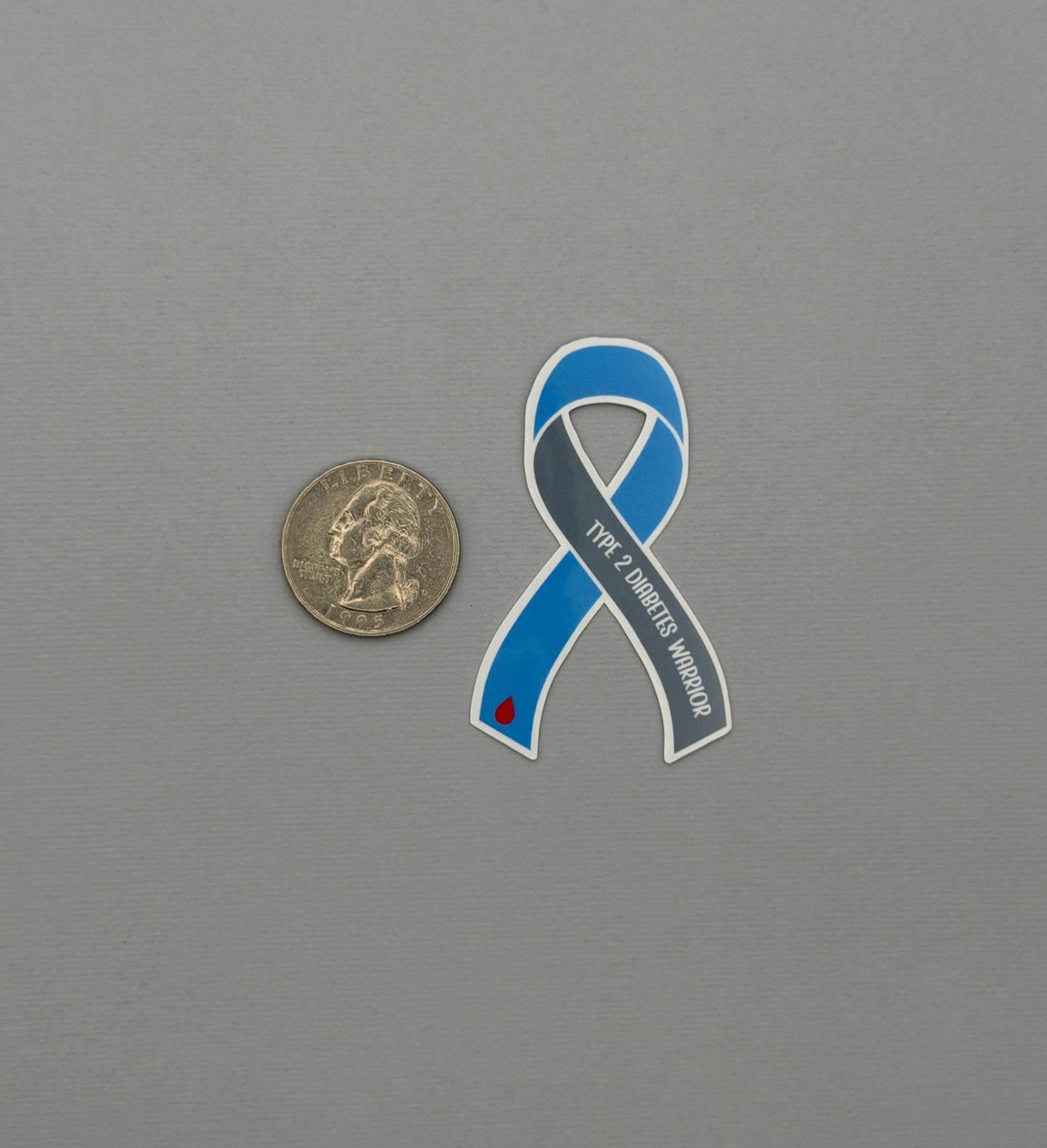 Type 2 Diabetes Warrior Ribbon Sticker or Magnet