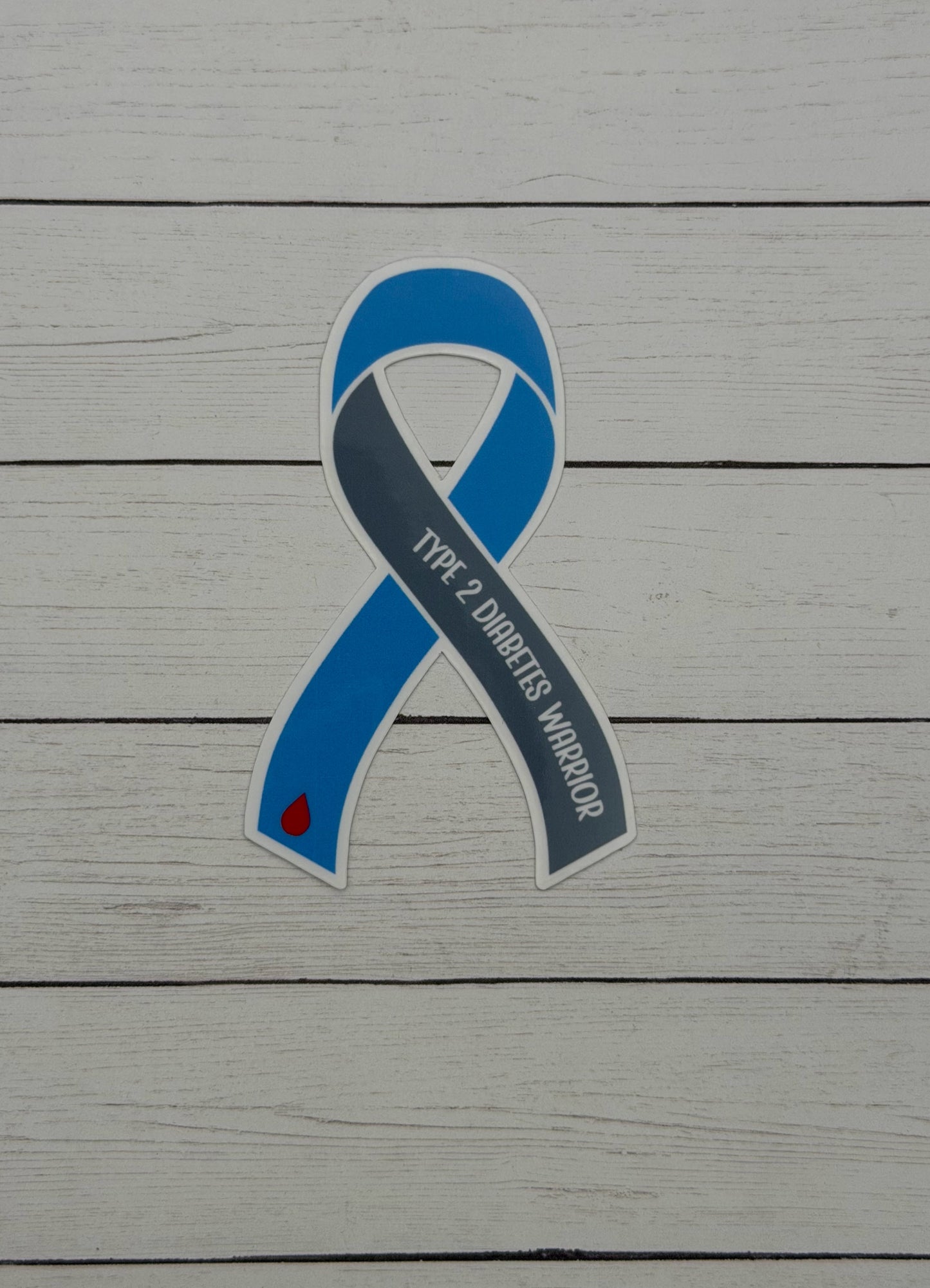Type 2 Diabetes Warrior Ribbon Sticker or Magnet