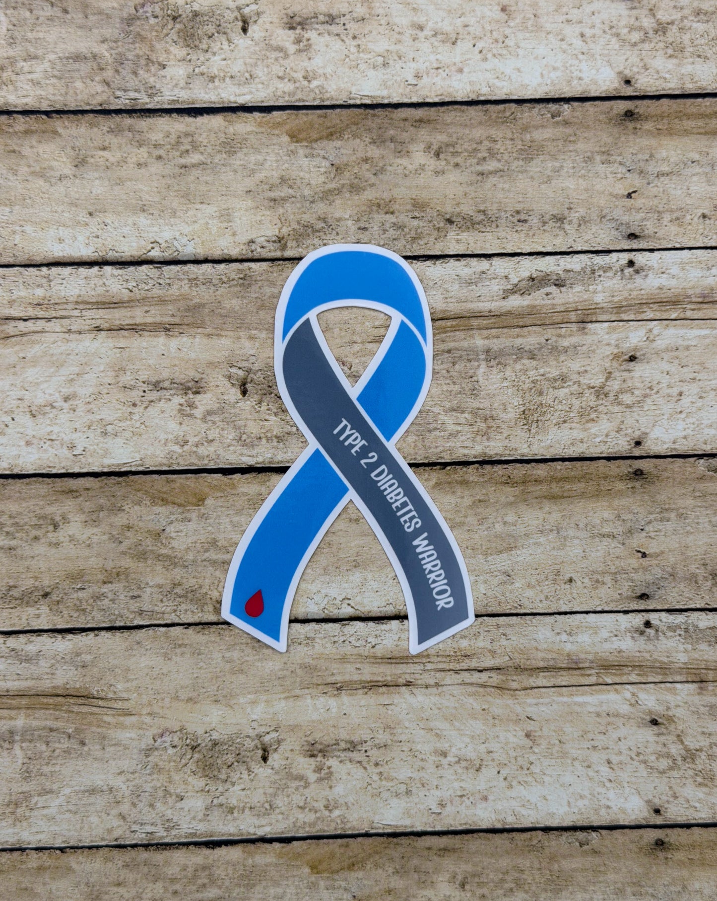 Type 2 Diabetes Warrior Ribbon Sticker or Magnet