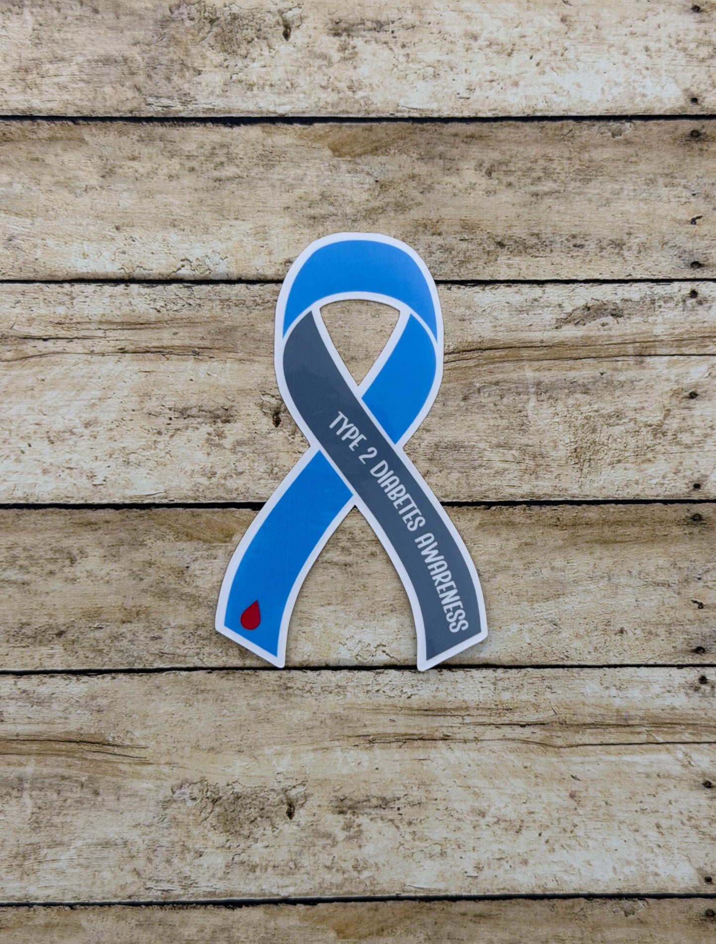 Type 2 Diabetes Awareness Ribbon Sticker or Magnet