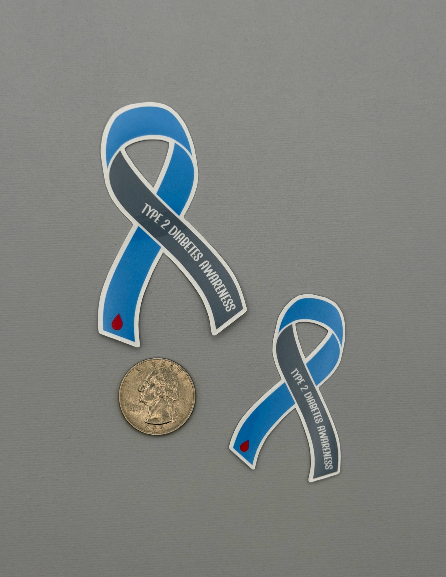 Type 2 Diabetes Awareness Ribbon Sticker or Magnet