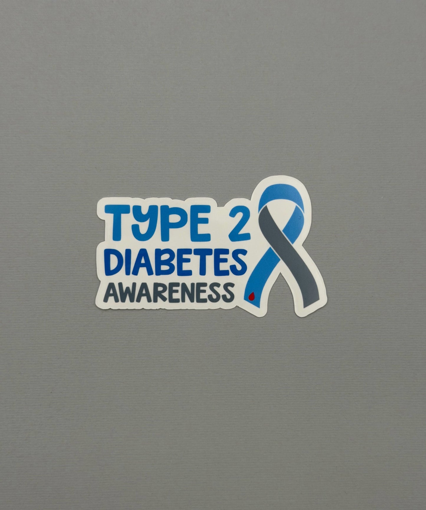 Type 2 Diabetes Awareness with Ribbon Sticker or Magnet
