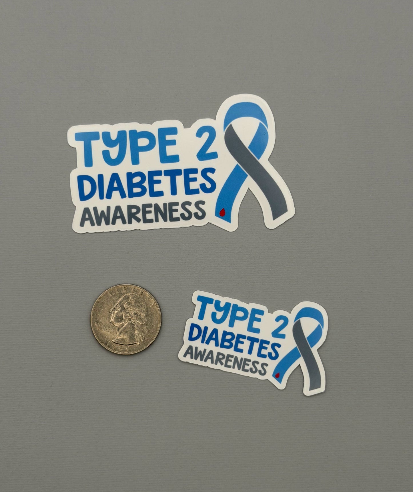 Type 2 Diabetes Awareness with Ribbon Sticker or Magnet