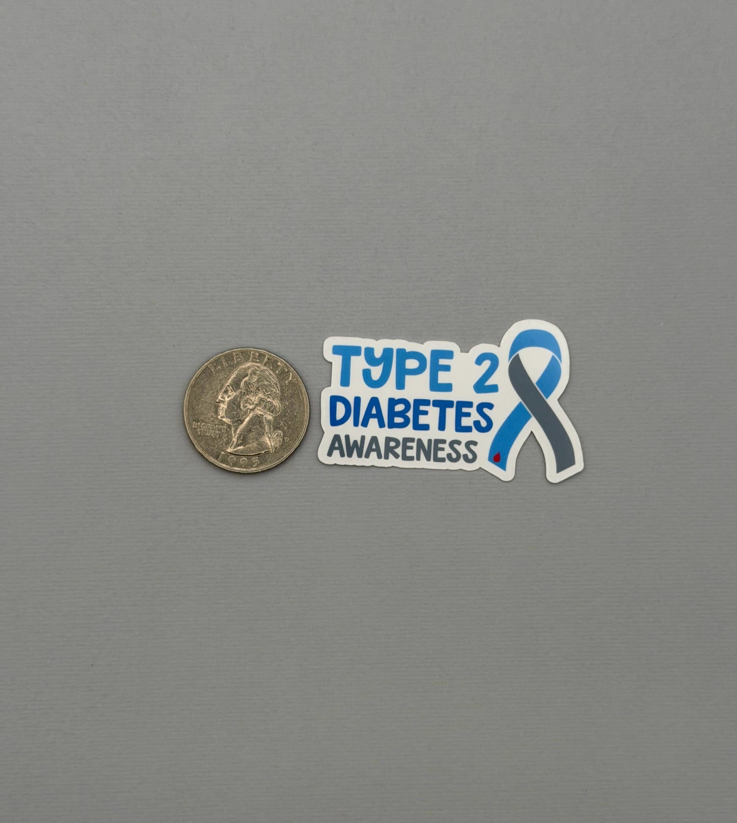 Type 2 Diabetes Awareness with Ribbon Sticker or Magnet