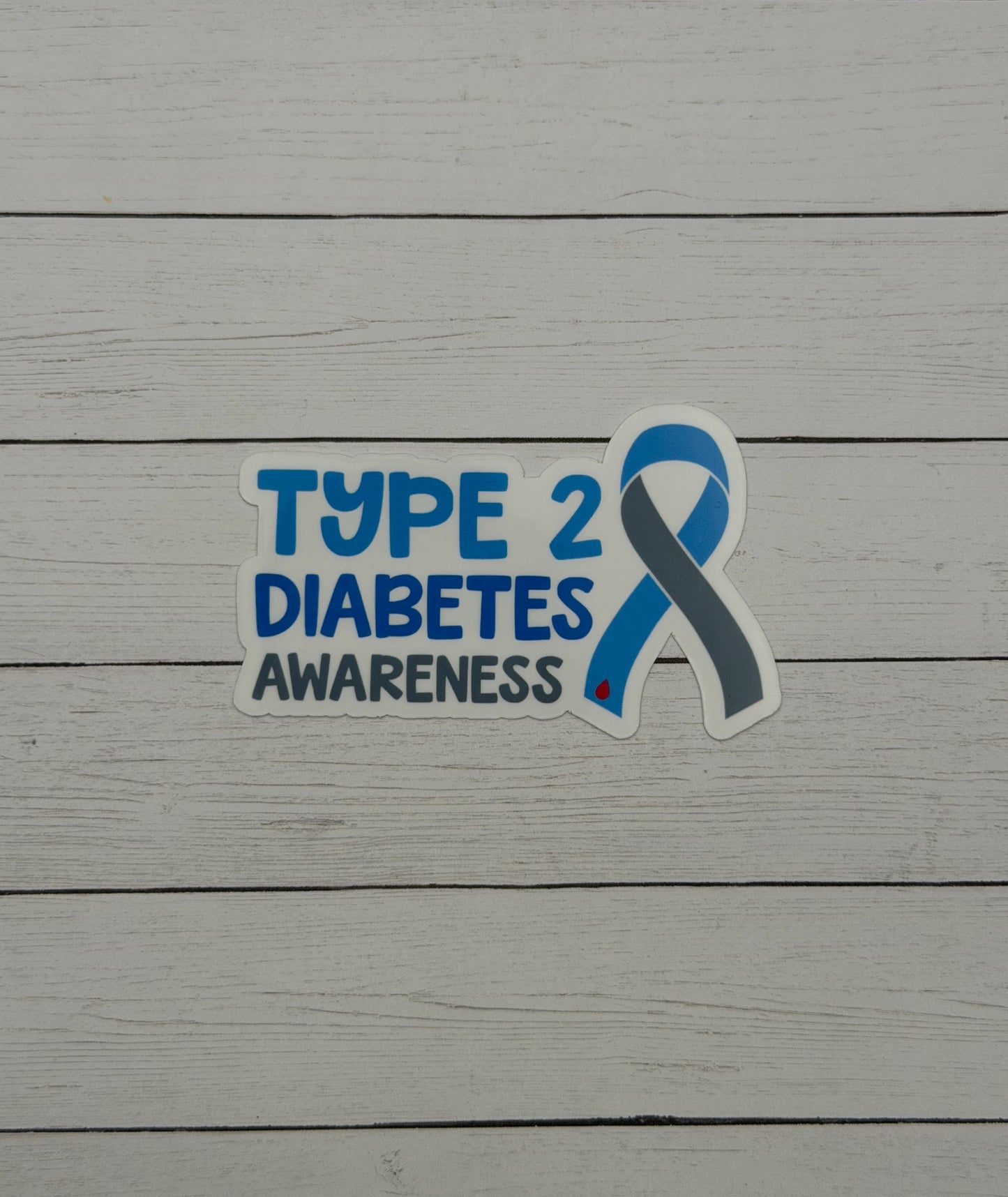 Type 2 Diabetes Awareness with Ribbon Sticker or Magnet