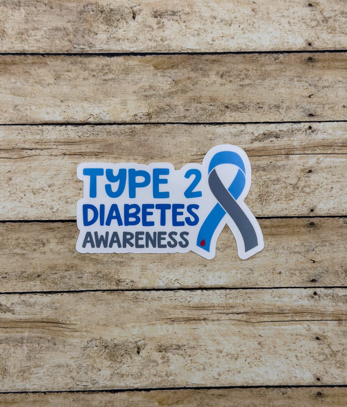 Type 2 Diabetes Awareness with Ribbon Sticker or Magnet