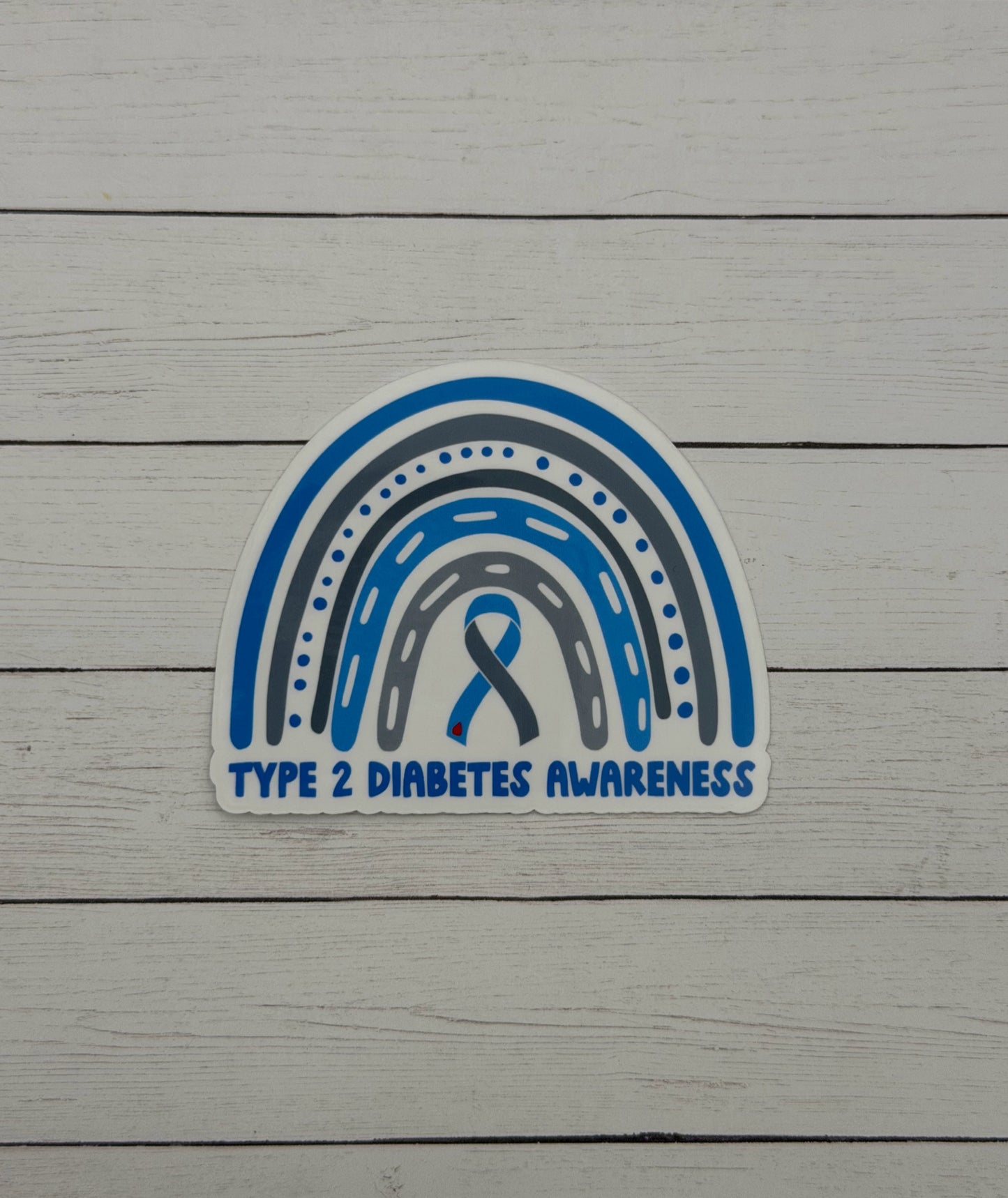 Type 2 Diabetes Awareness Rainbow Sticker or Magnet