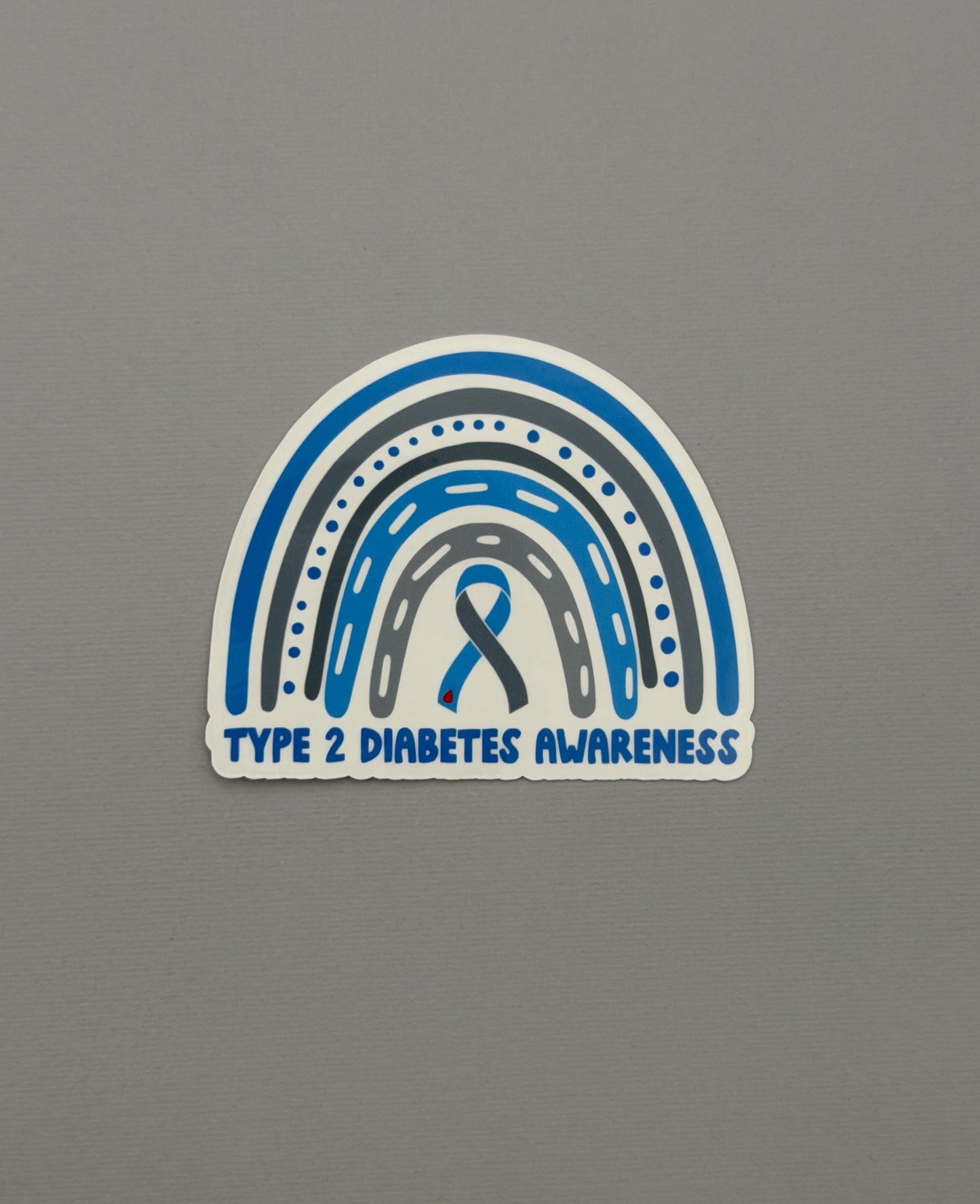 Type 2 Diabetes Awareness Rainbow Sticker or Magnet