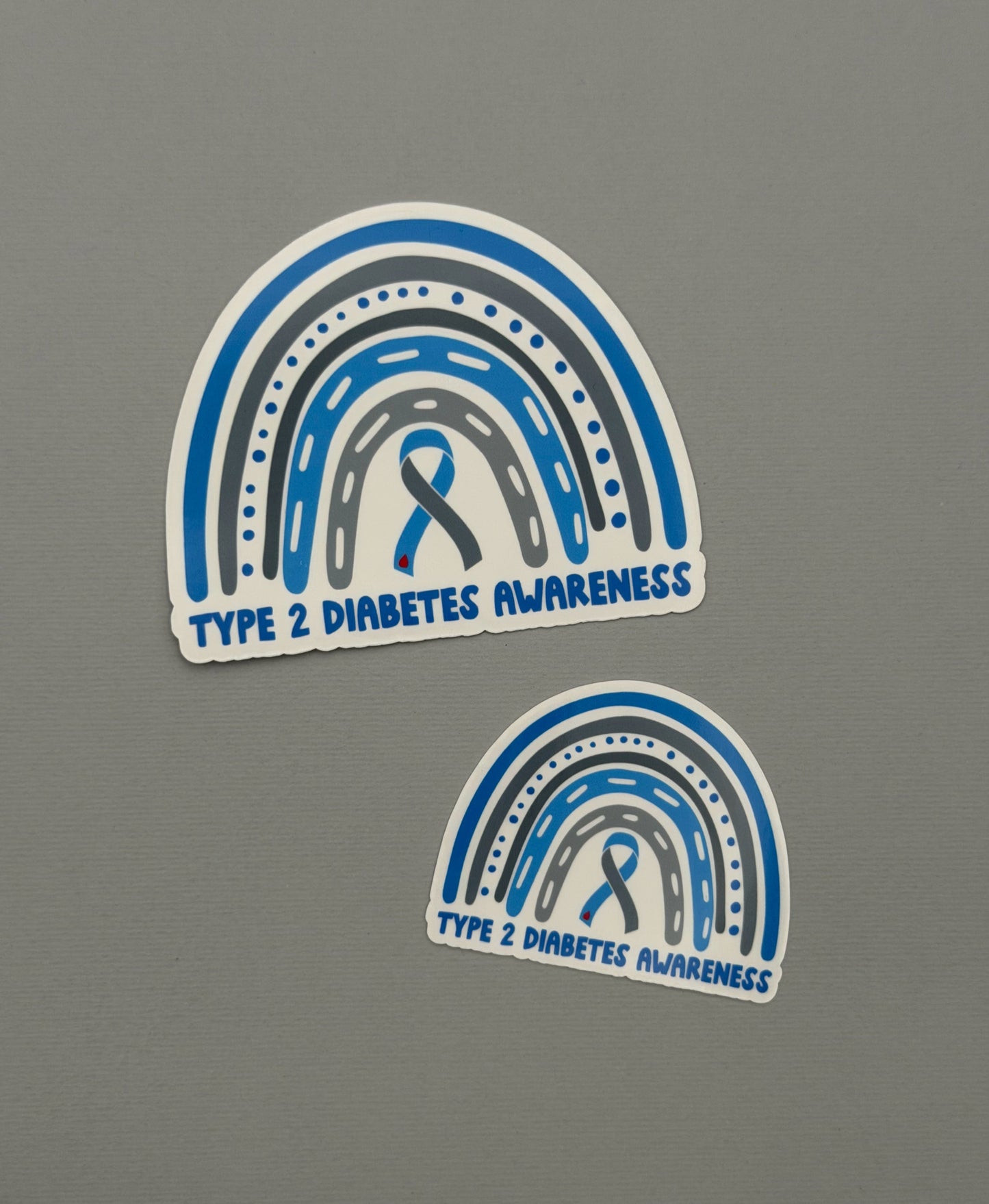 Type 2 Diabetes Awareness Rainbow Sticker or Magnet