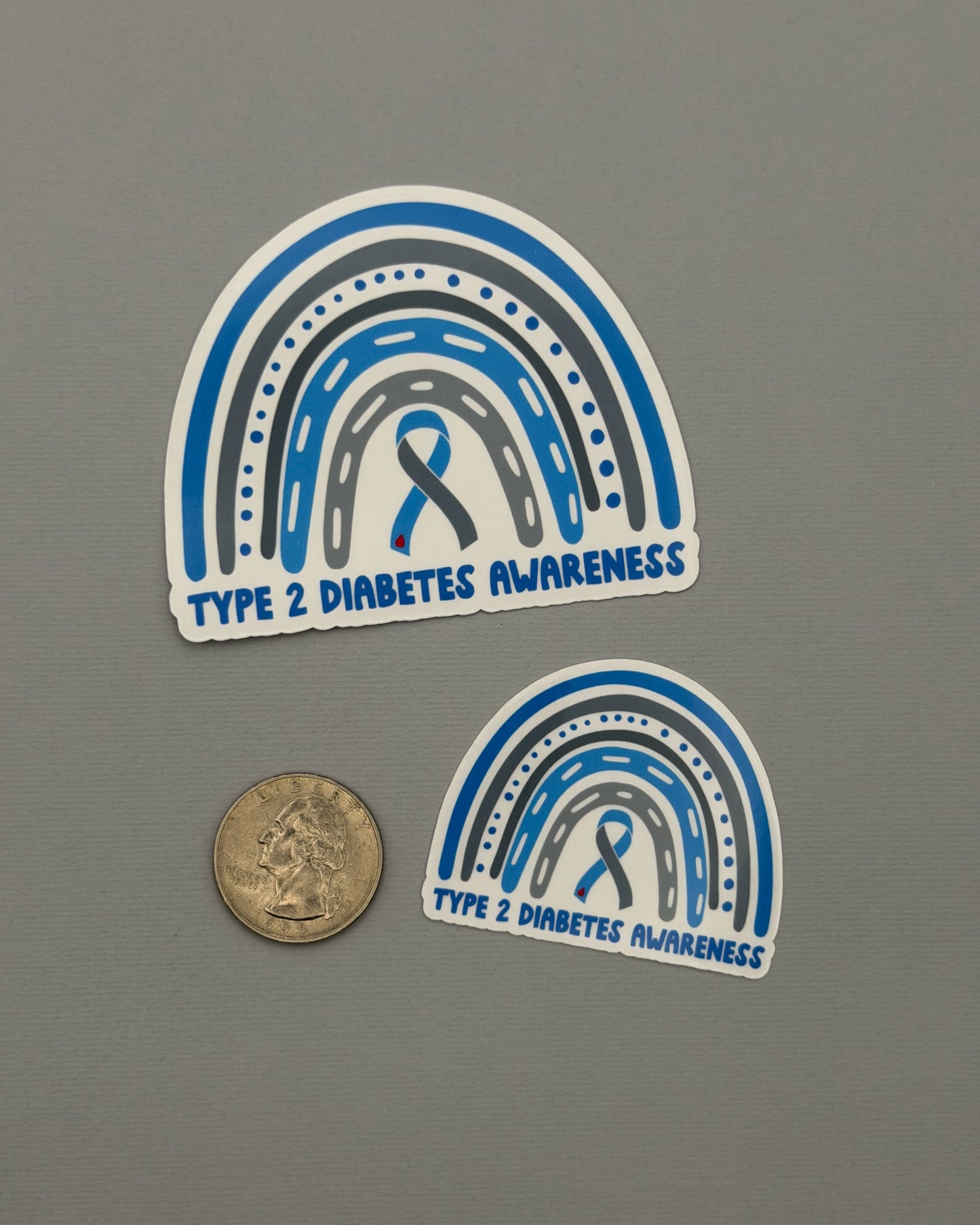 Type 2 Diabetes Awareness Rainbow Sticker or Magnet