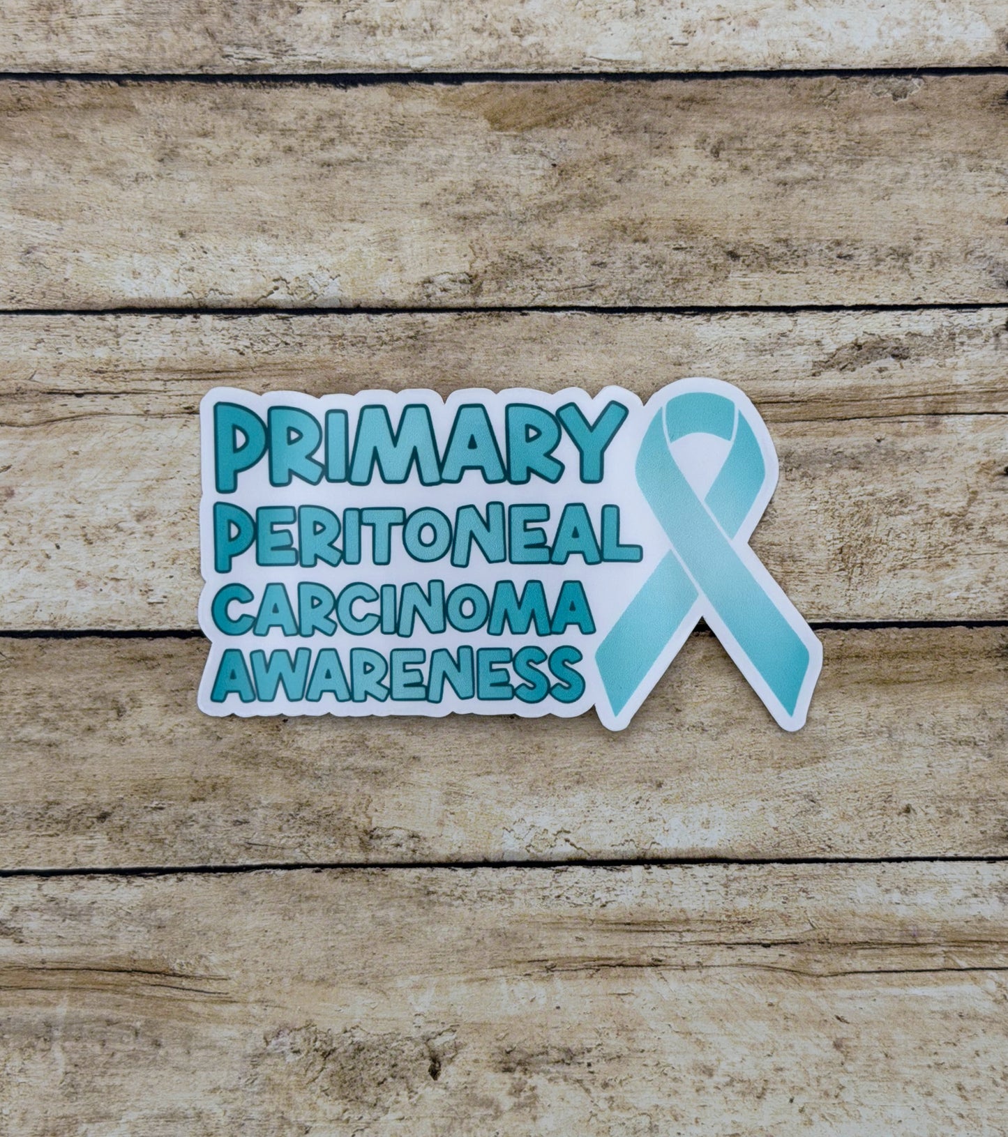 Primary Peritoneal Carcinoma Awareness with Ribbon Sticker