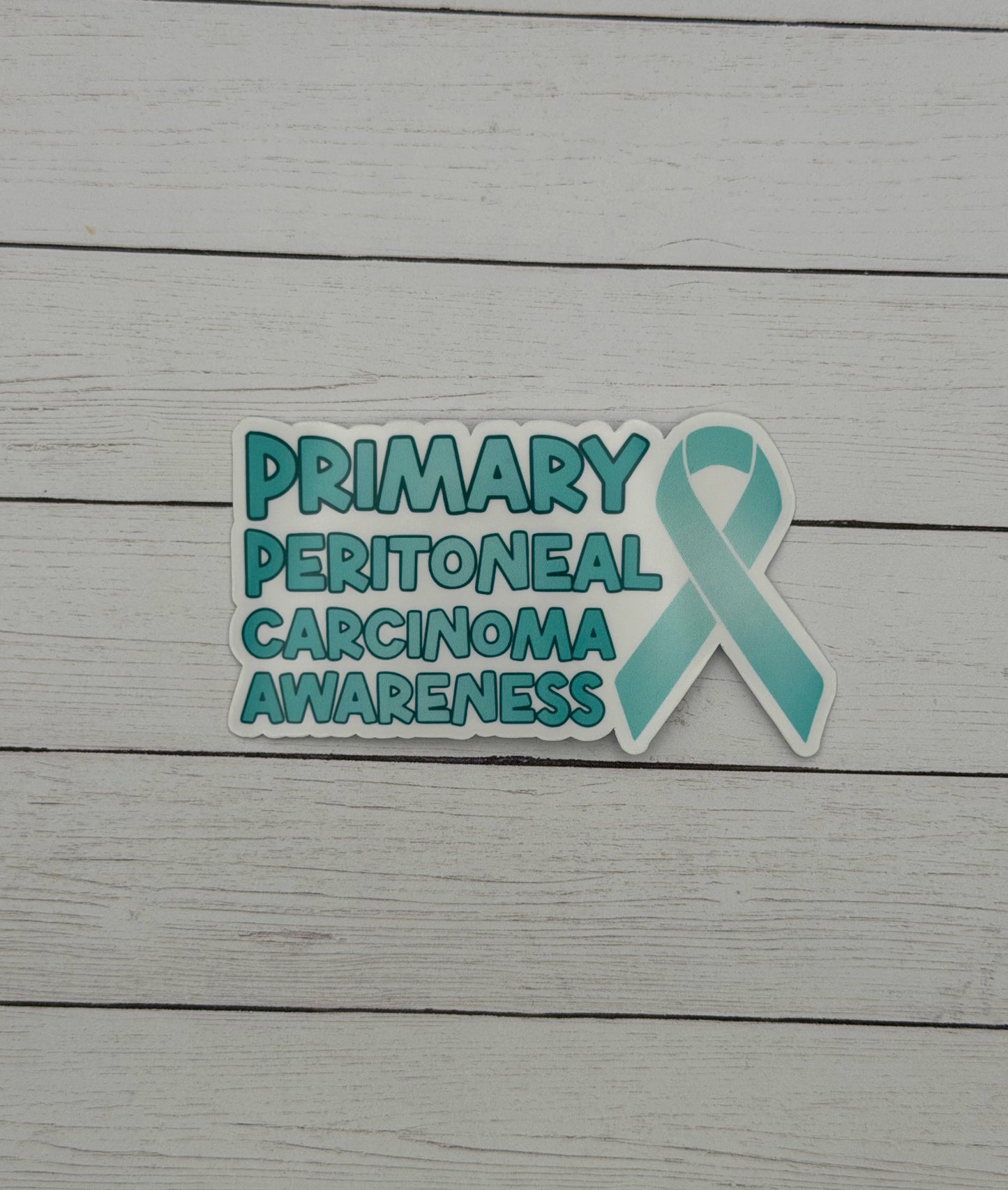 Primary Peritoneal Carcinoma Awareness with Ribbon Sticker