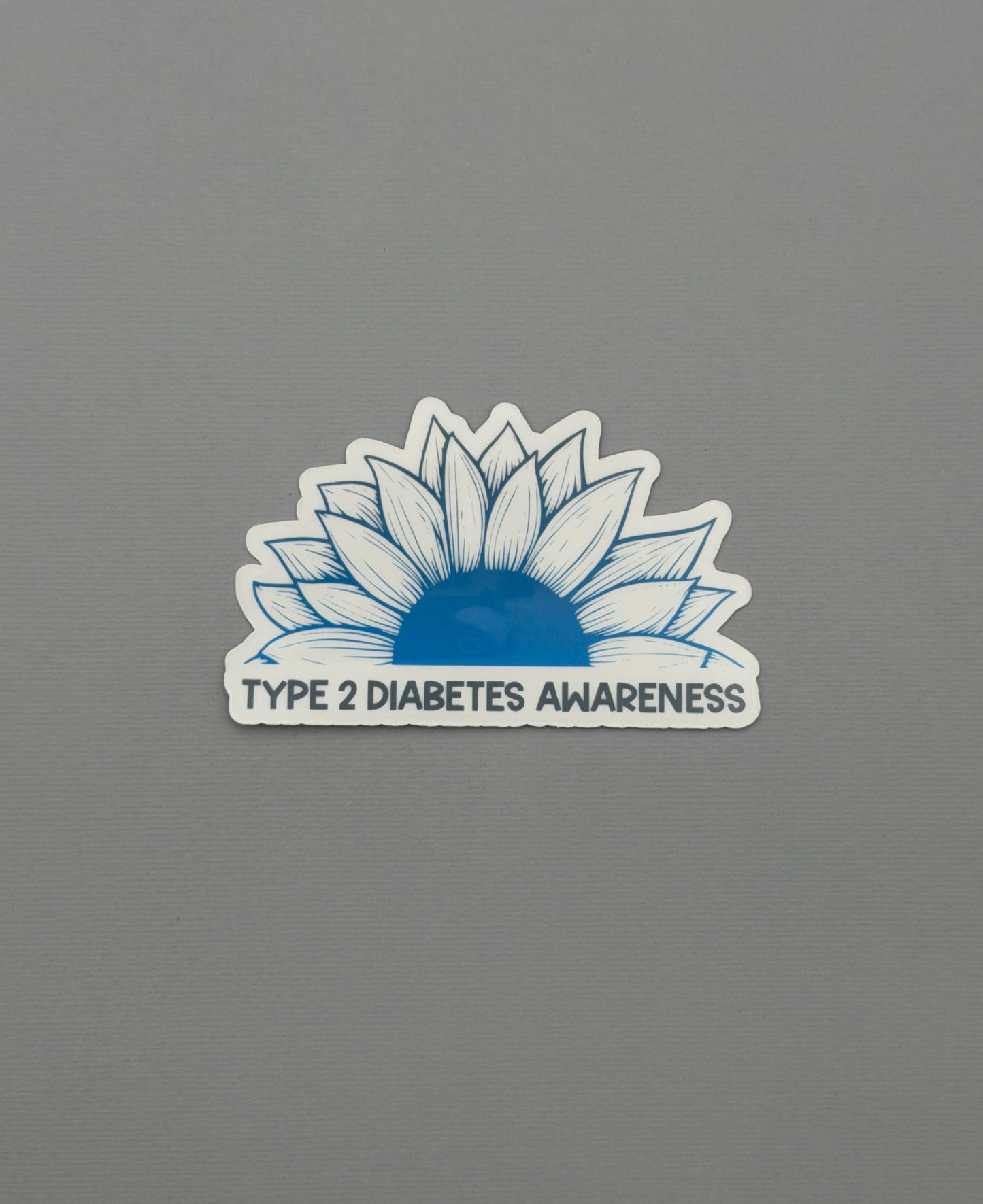 Type 2 Diabetes Awareness Sunflower Sticker or Magnet