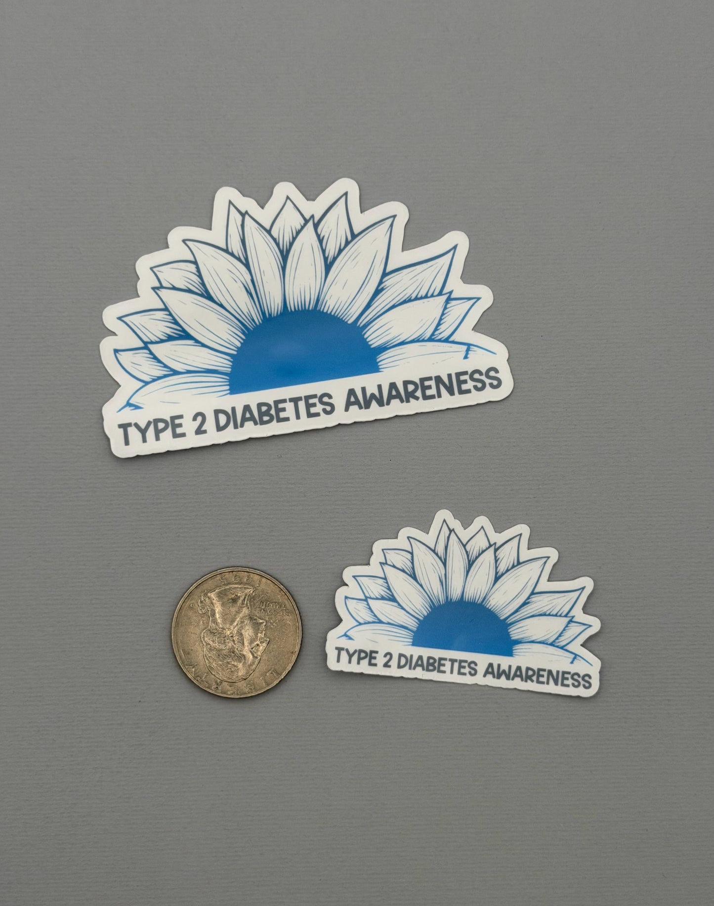 Type 2 Diabetes Awareness Sunflower Sticker or Magnet