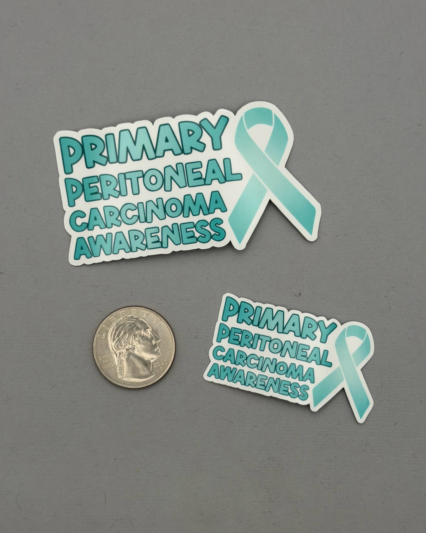 Primary Peritoneal Carcinoma Awareness with Ribbon Sticker