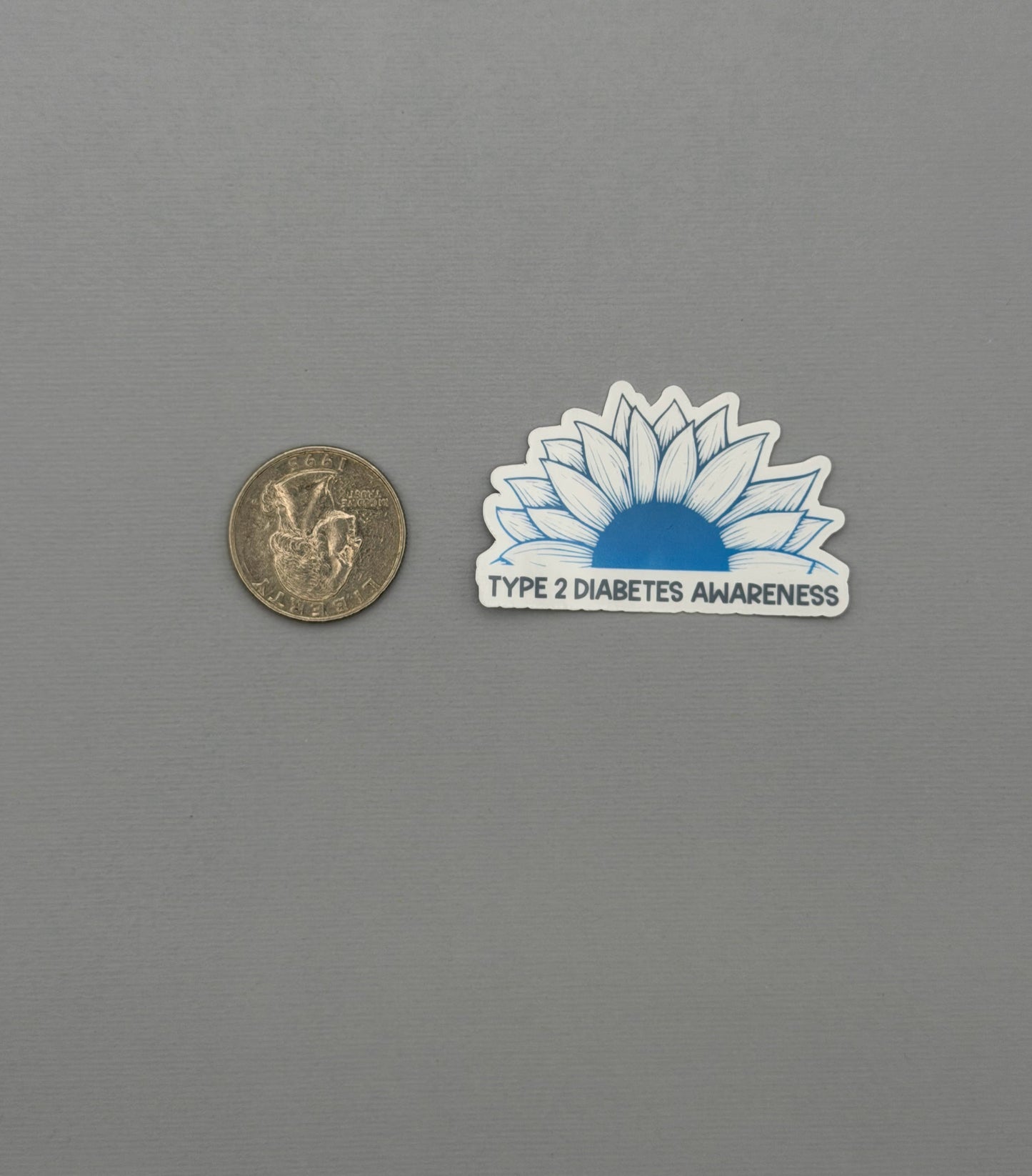 Type 2 Diabetes Awareness Sunflower Sticker or Magnet