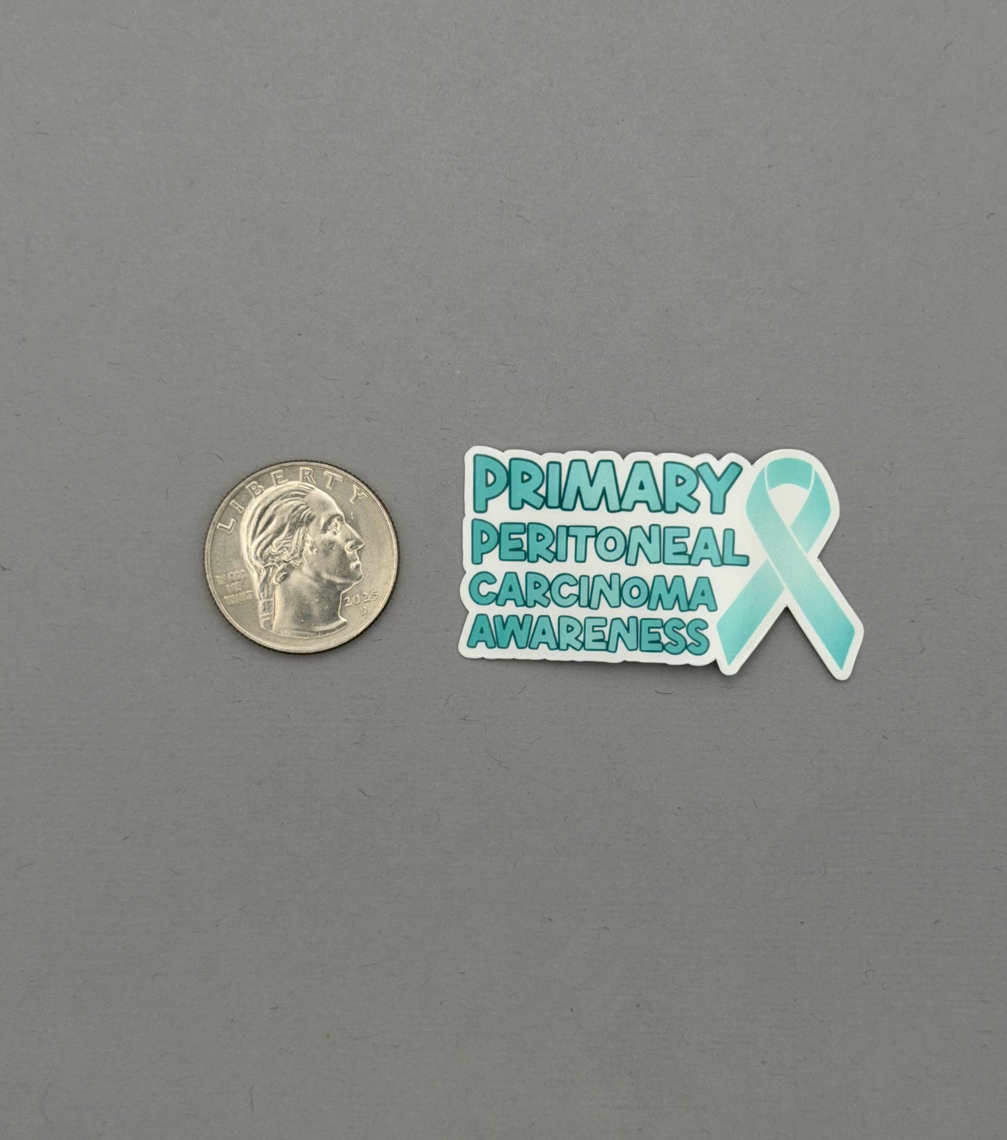 Primary Peritoneal Carcinoma Awareness with Ribbon Sticker
