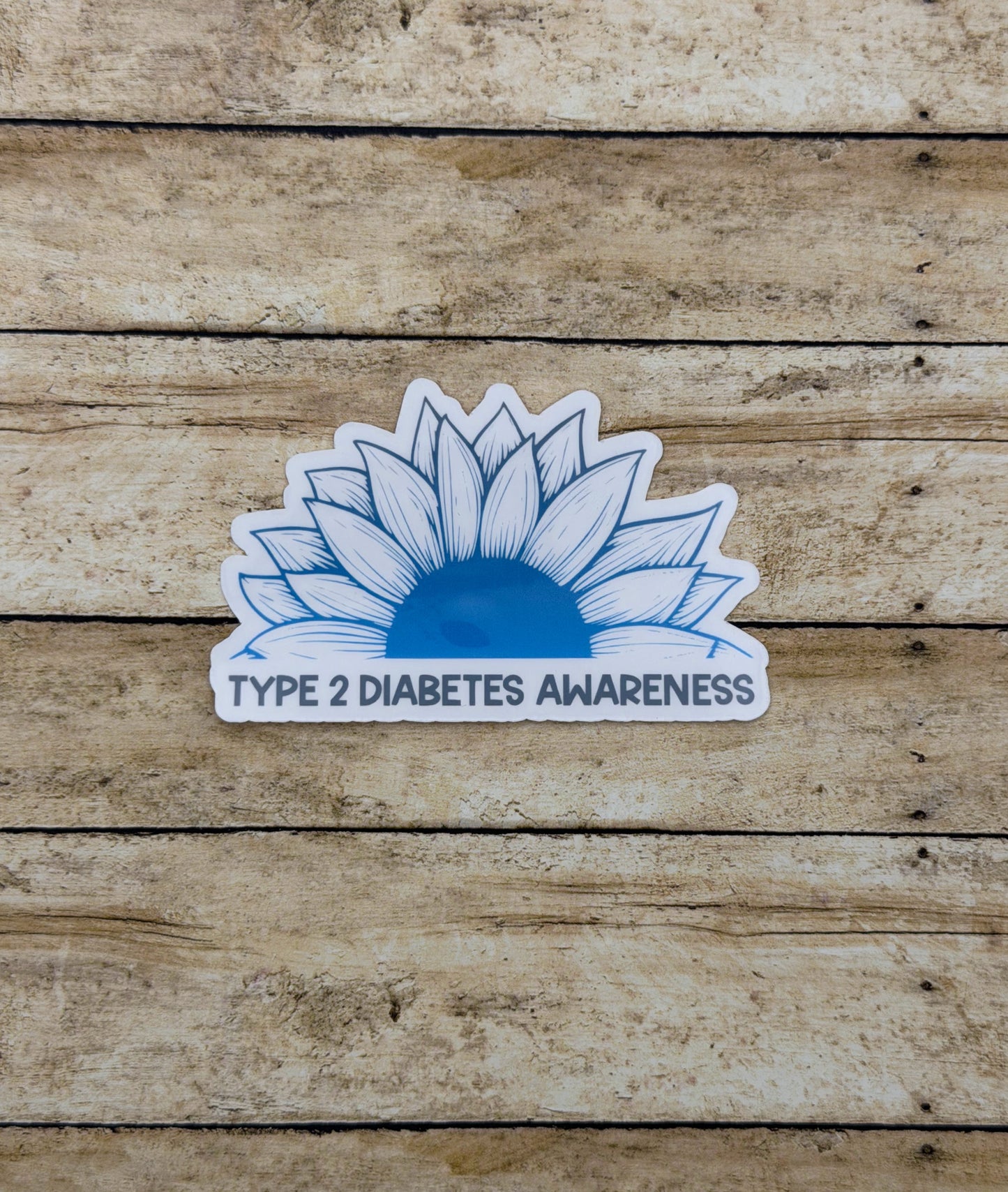 Type 2 Diabetes Awareness Sunflower Sticker or Magnet