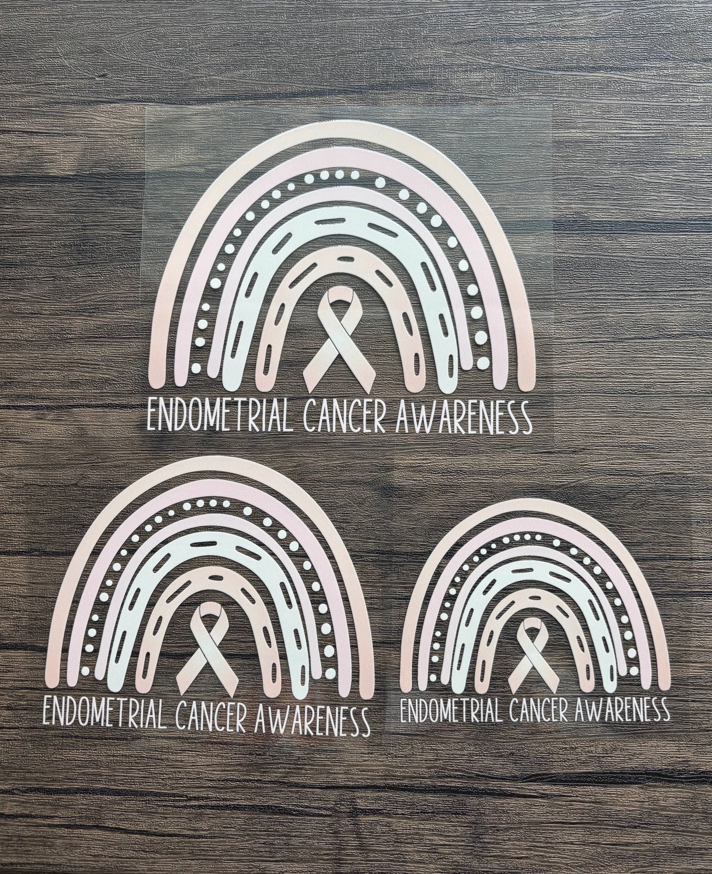 Endometrial Cancer Awareness Rainbow Car Decal