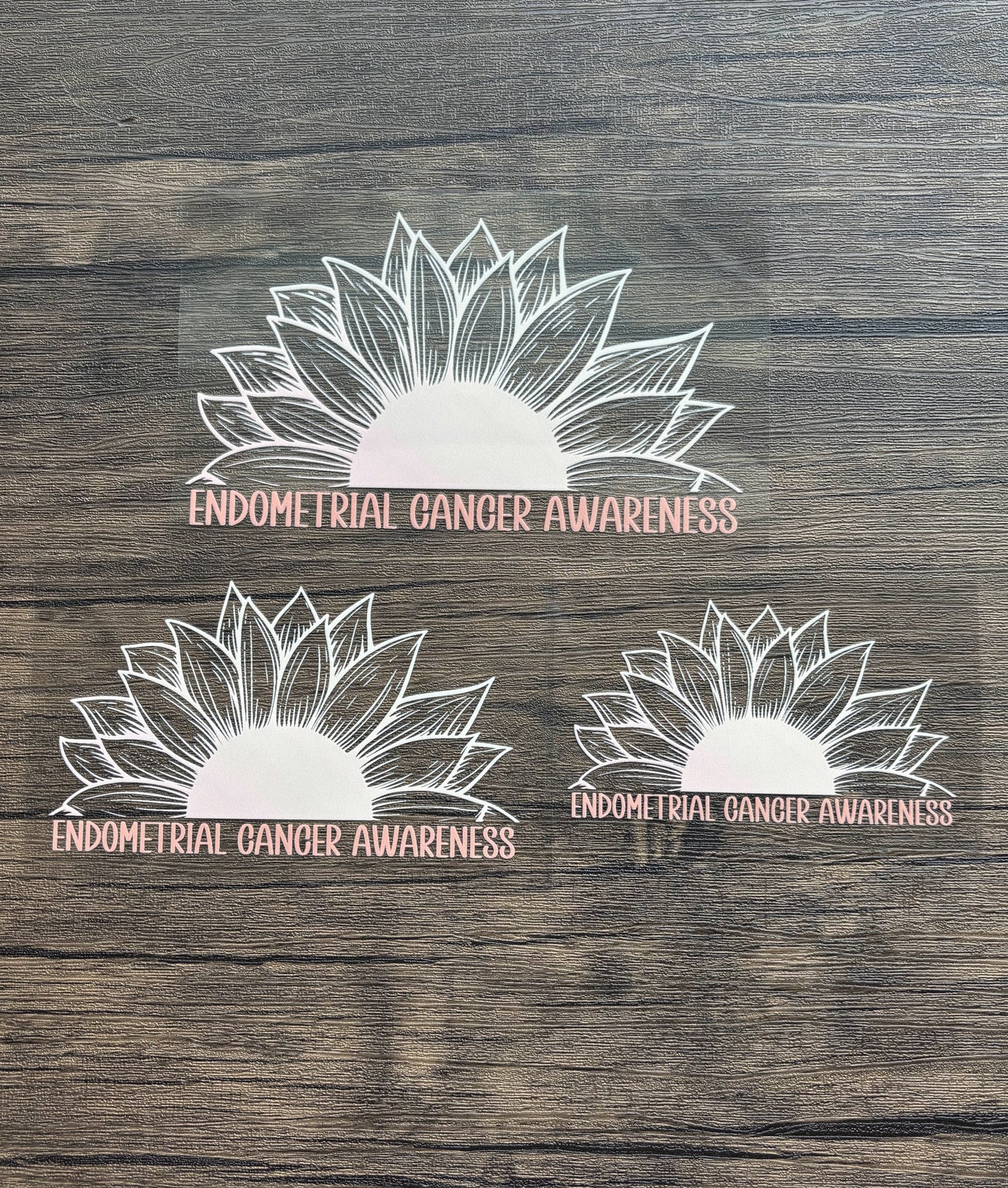 Endometrial Cancer Awareness Sunflower Car Decal