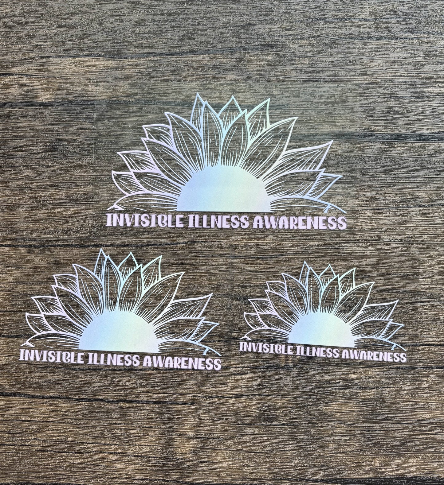 Invisible Illness Awareness Sunflower Car Decal