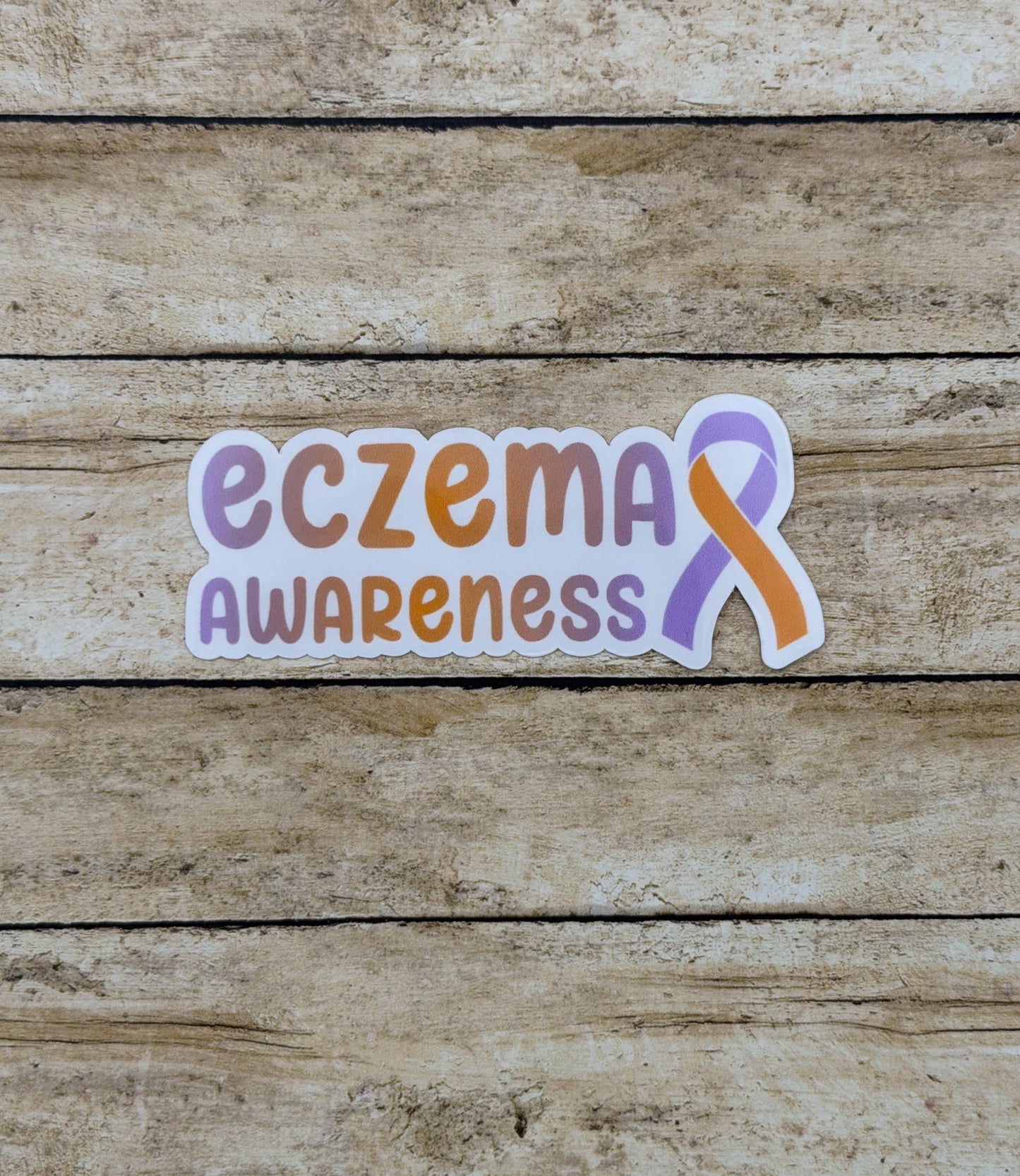 Eczema Awareness with Ribbon Sticker