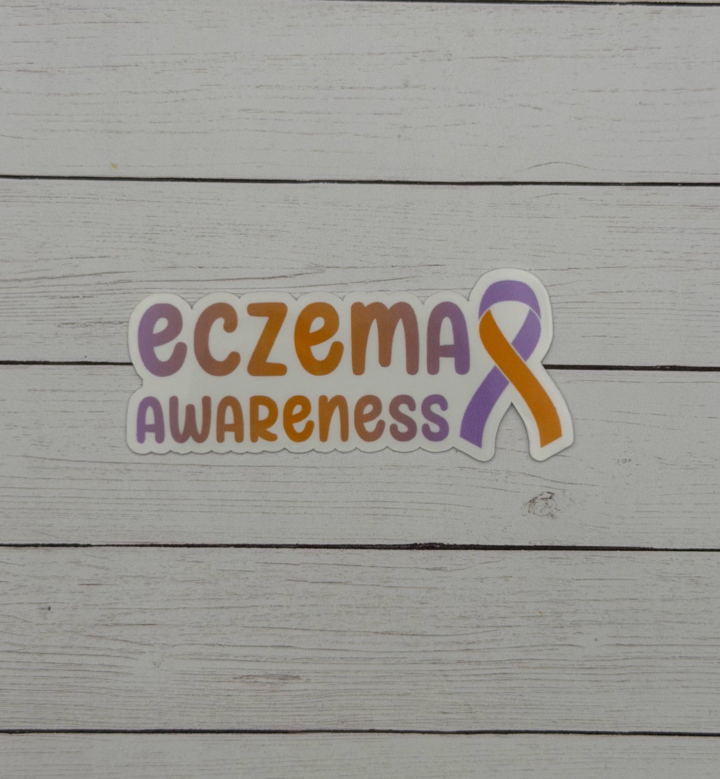 Eczema Awareness with Ribbon Sticker