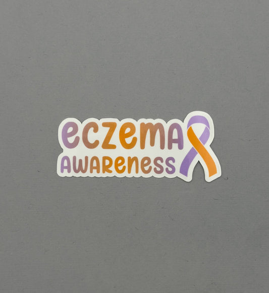 Eczema Awareness with Ribbon Sticker