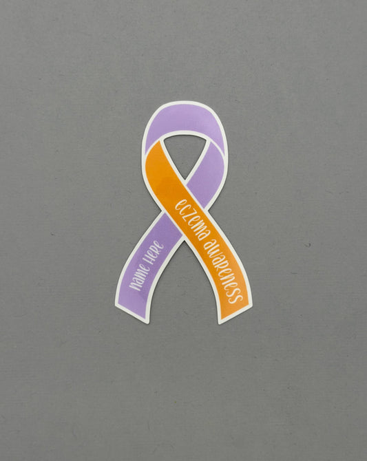 Eczema Awareness Custom Ribbon Sticker