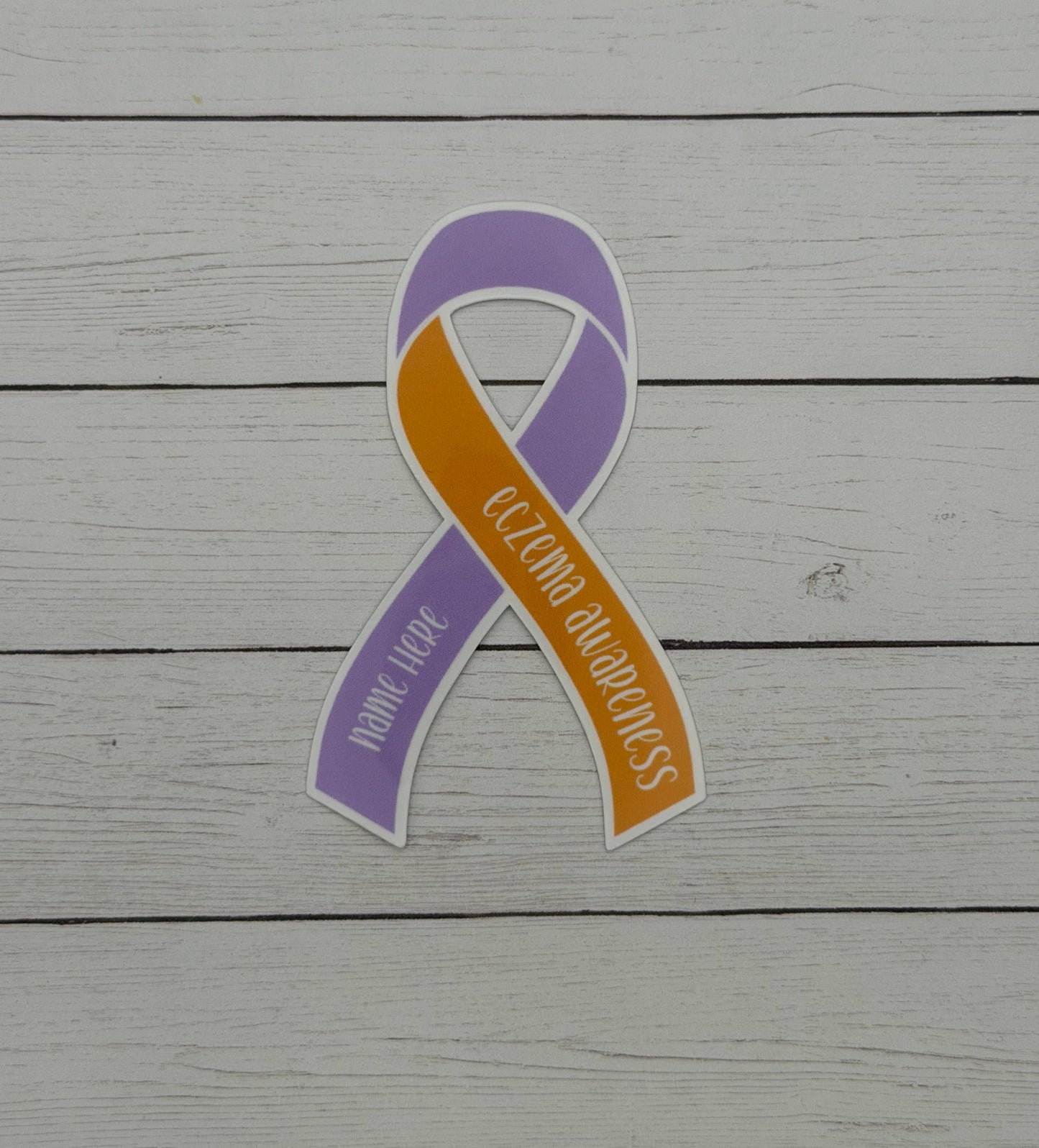 Eczema Awareness Custom Ribbon Sticker