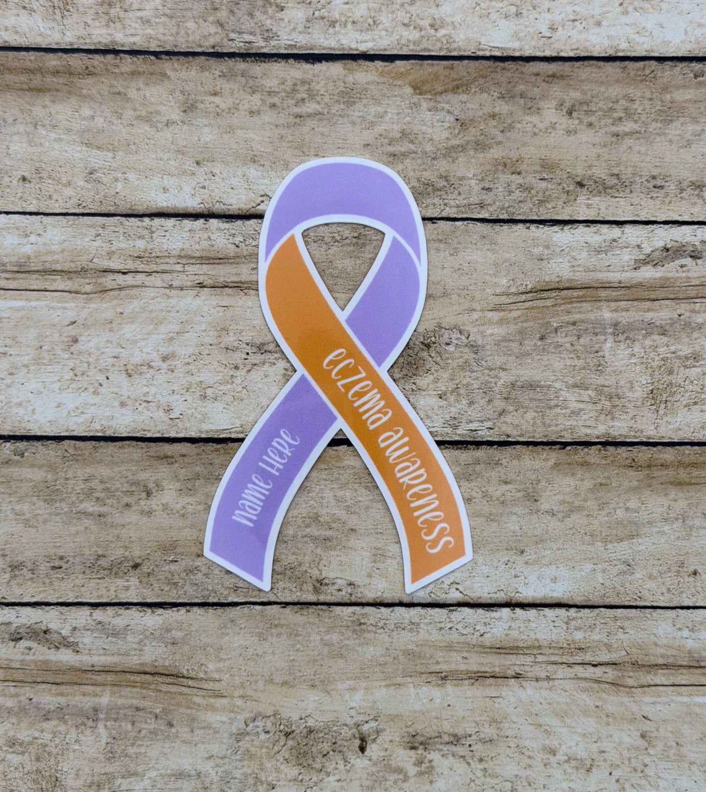 Eczema Awareness Custom Ribbon Sticker