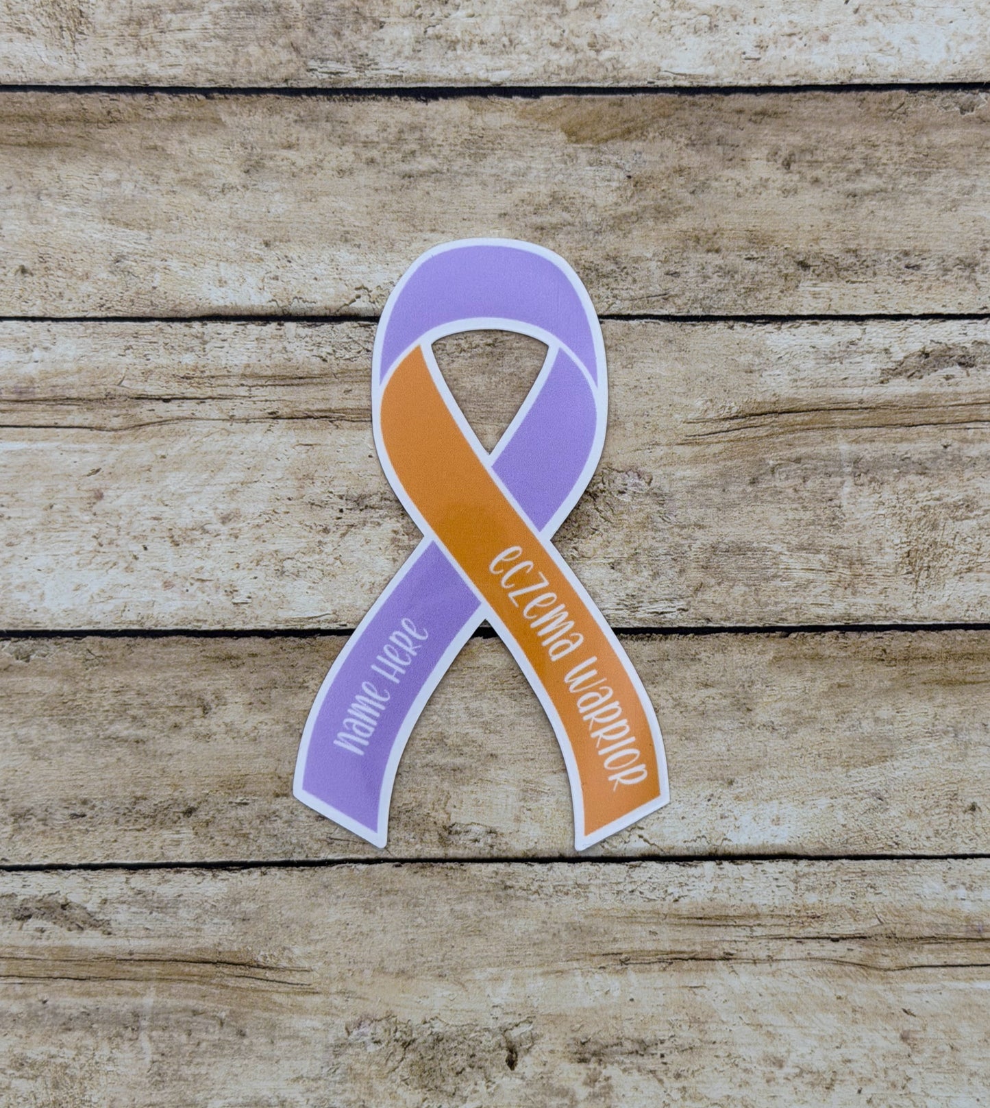 Eczema Warrior Custom Ribbon Sticker
