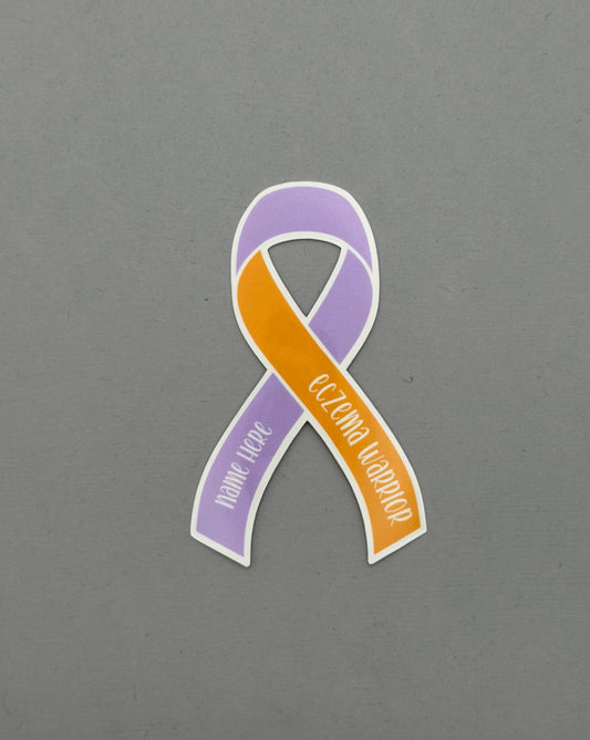 Eczema Warrior Custom Ribbon Sticker