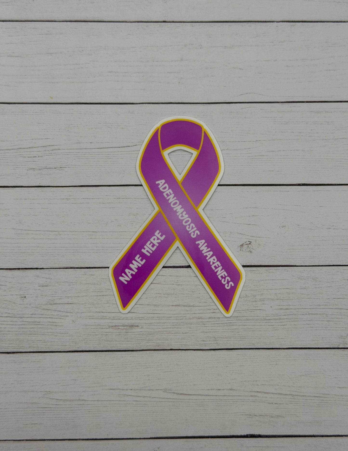 Adenomyosis Awareness Custom Ribbon Sticker or Magnet