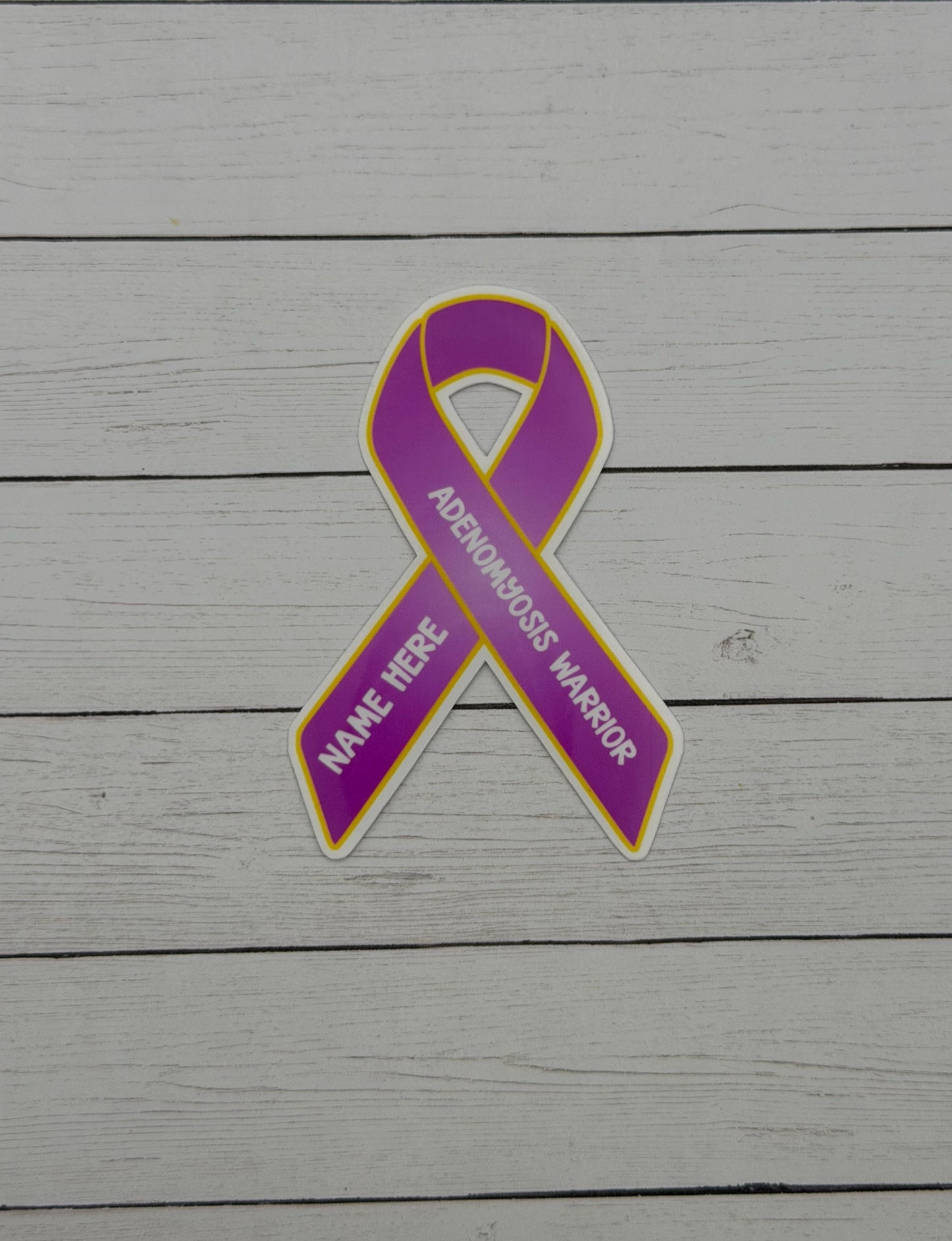 Adenomyosis Warrior Custom Ribbon Sticker or Magnet