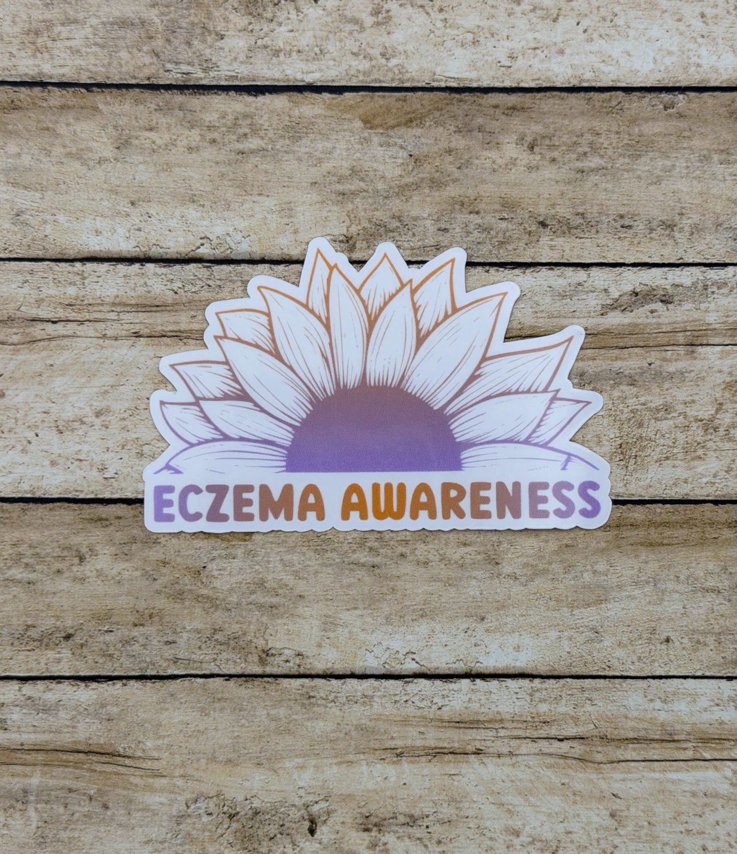 Eczema Awareness Sunflower Sticker