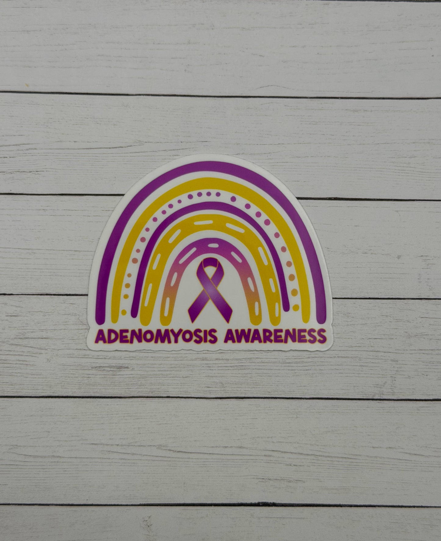 Adenomyosis Awareness Rainbow Sticker or Magnet