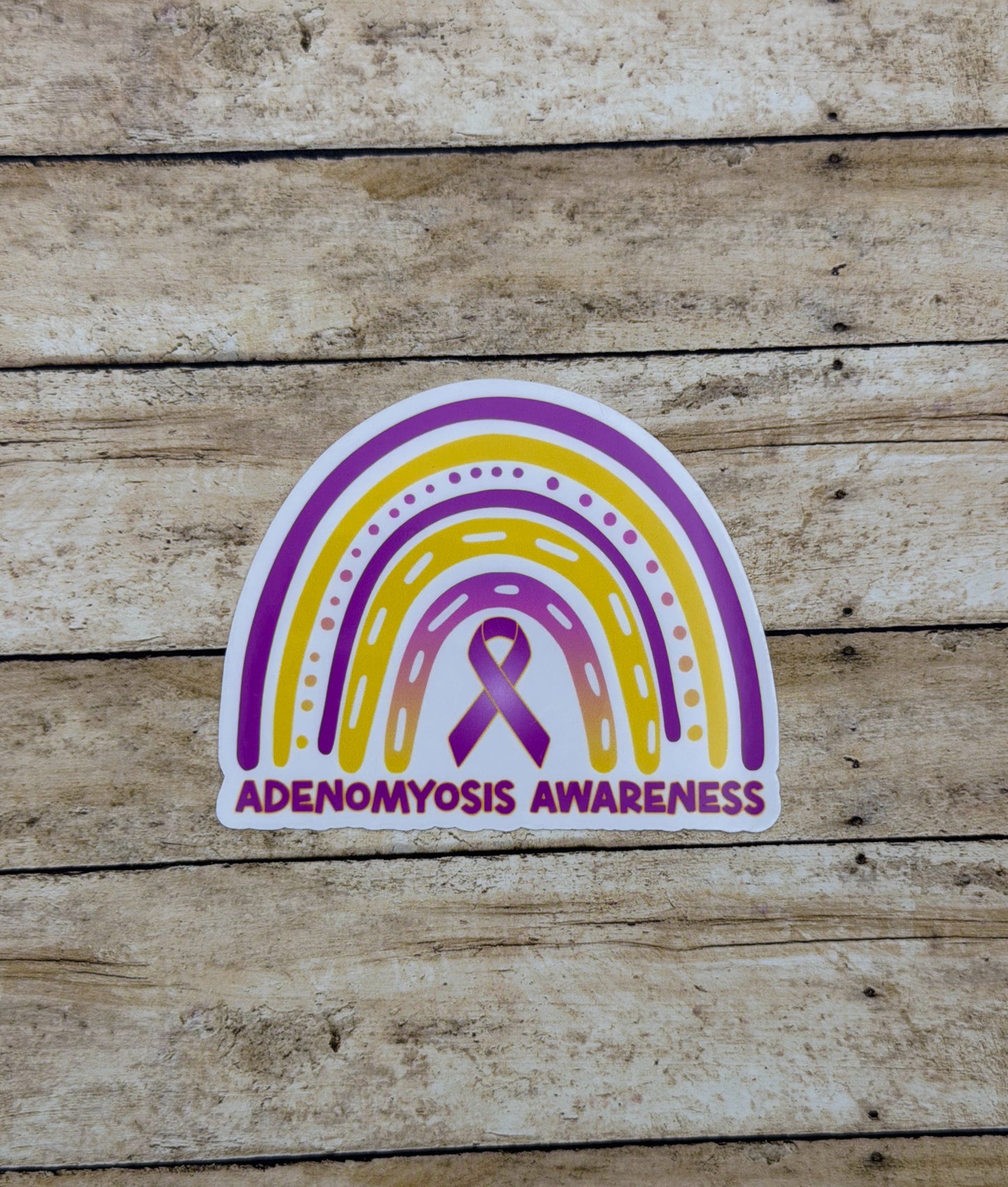 Adenomyosis Awareness Rainbow Sticker or Magnet
