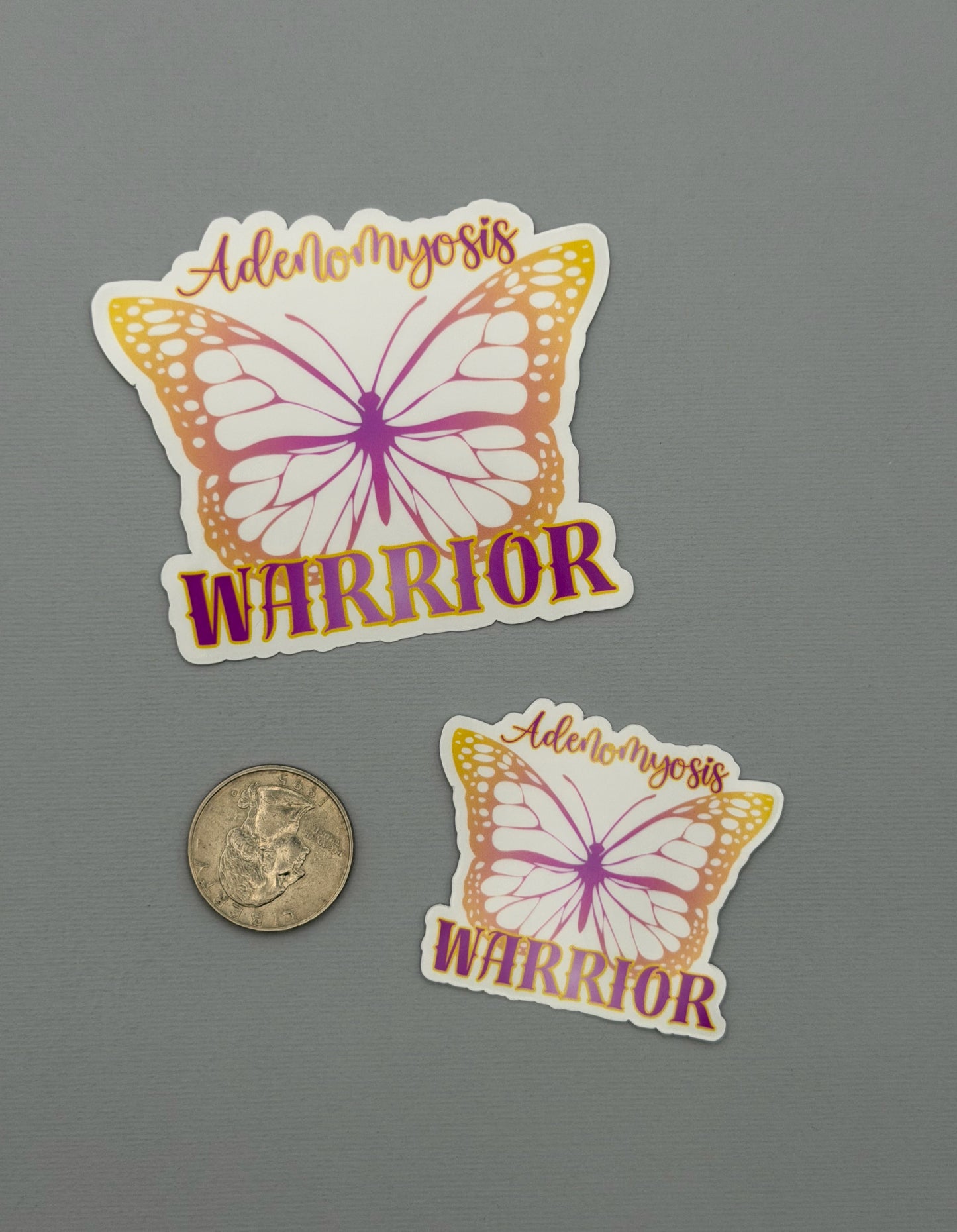 Adenomyosis Warrior Butterfly Sticker or Magnet