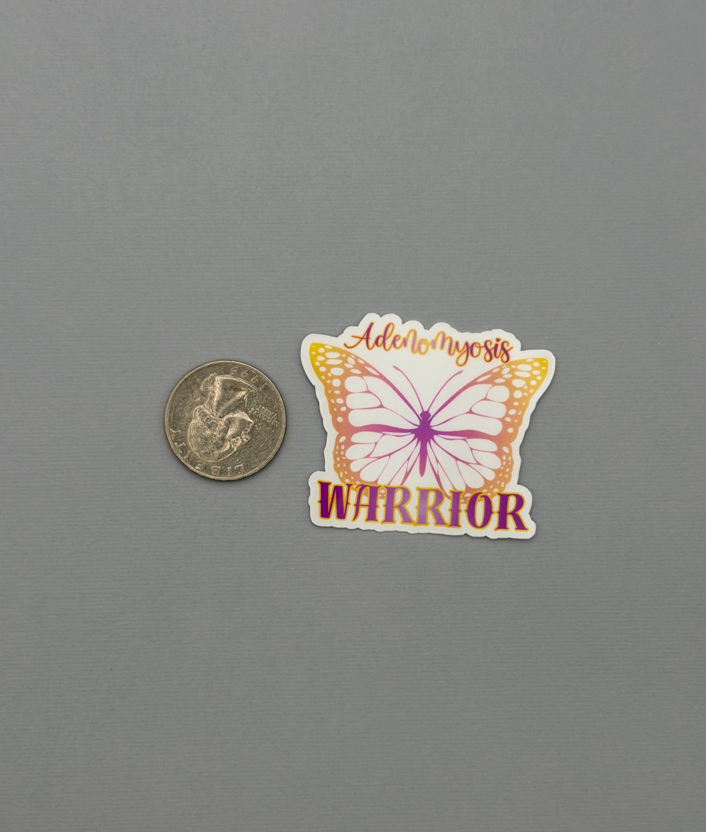 Adenomyosis Warrior Butterfly Sticker or Magnet